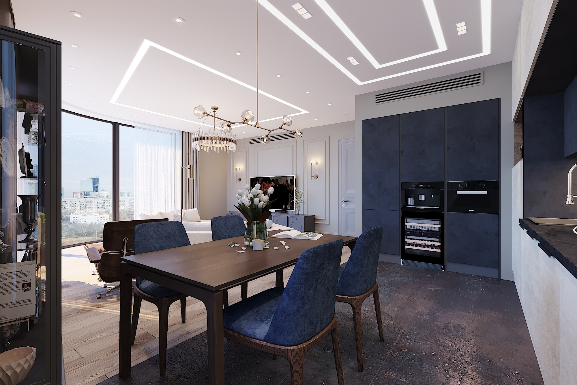 ЖК Воробьев дом. 3-к квартира. 129 м². Авторский дизайн интерьера