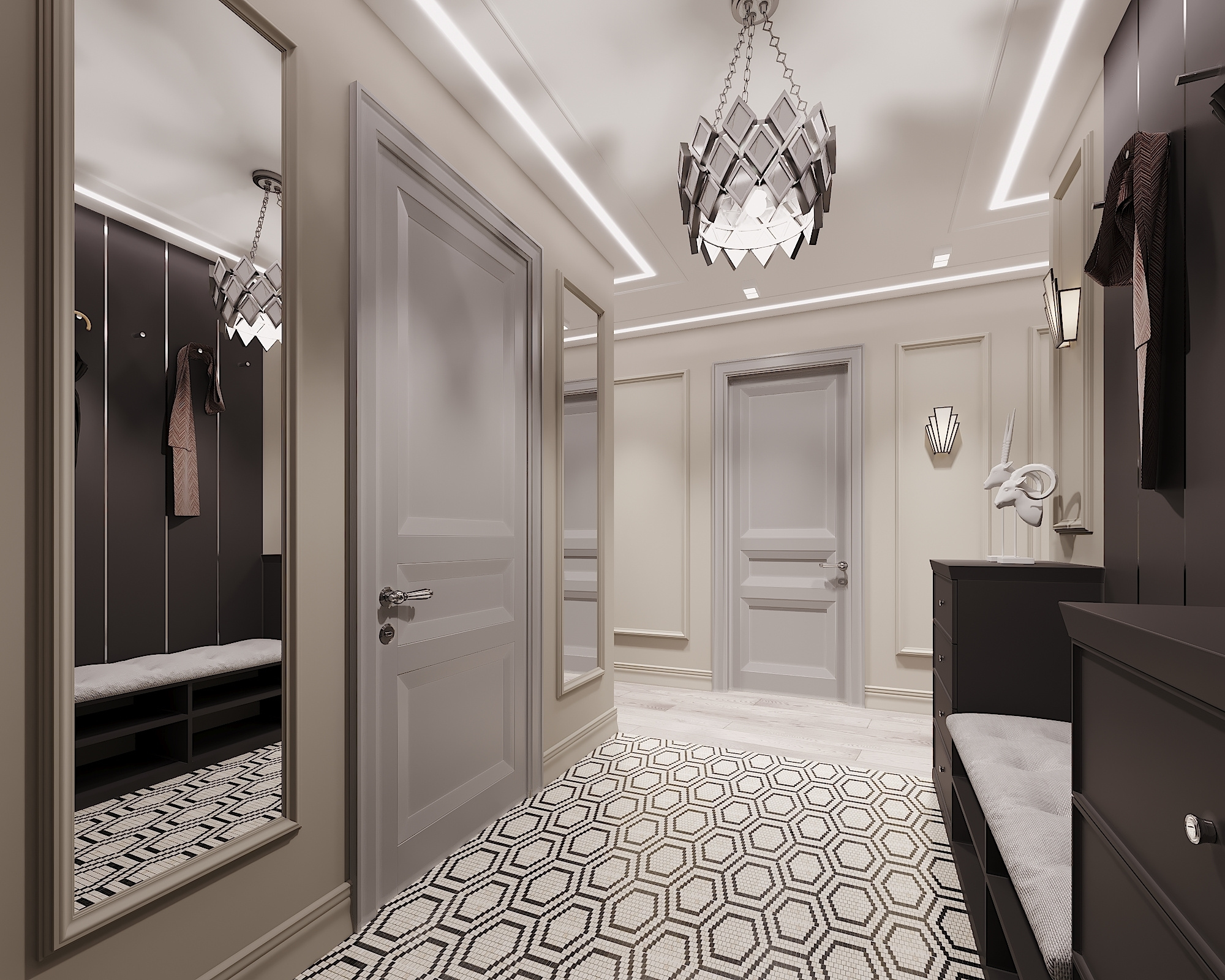 ЖК Воробьев дом. 3-к квартира. 129 м². Авторский дизайн интерьера