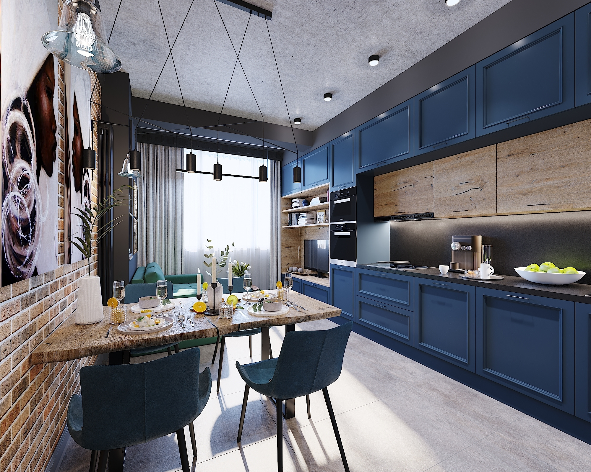 ЖК Скандинавия. 4-к квартира. 123 м². Авторский дизайн интерьера