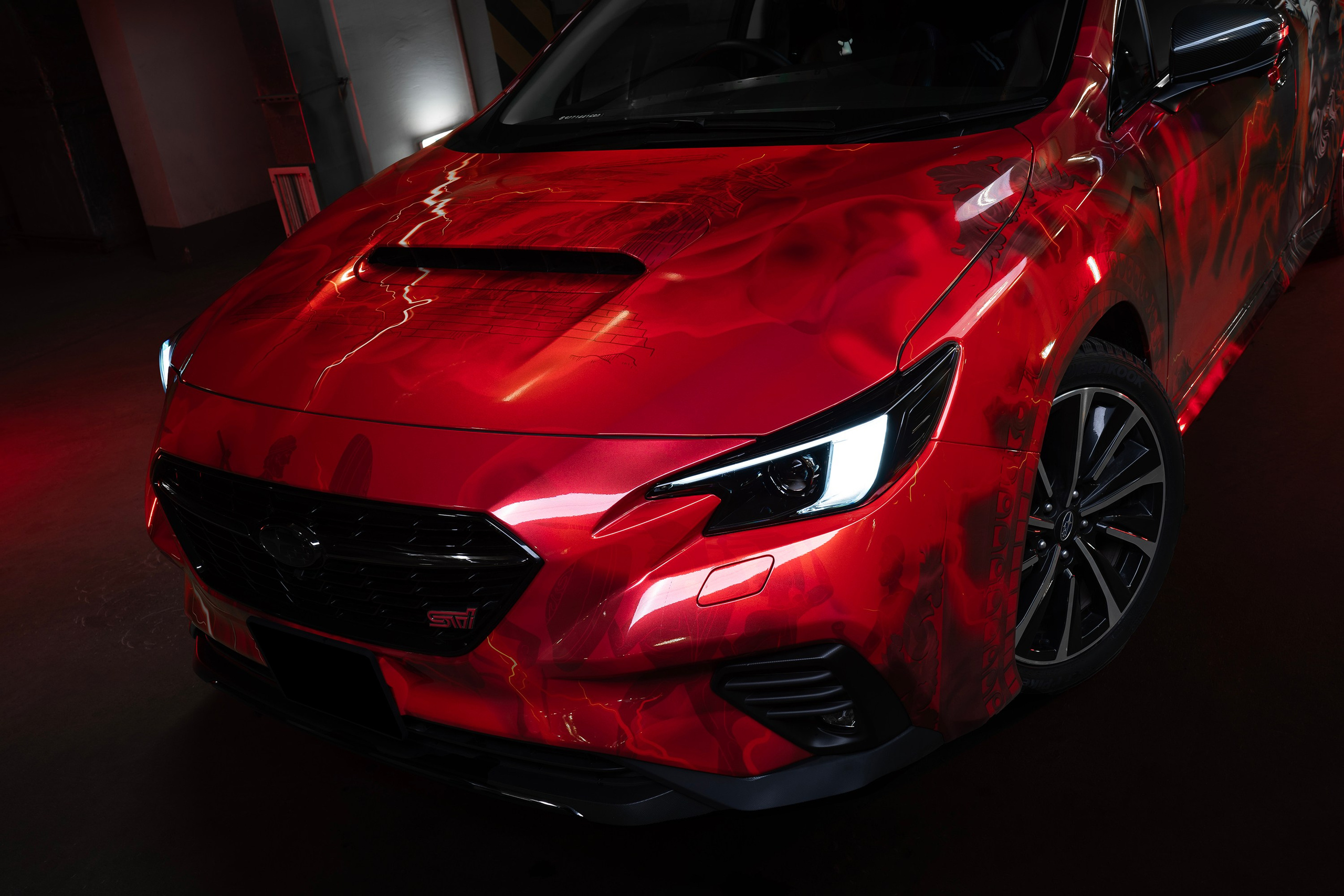 Винилография на Subaru Levorg STI. Студия дизайна и оклейки авто Barmaley Design