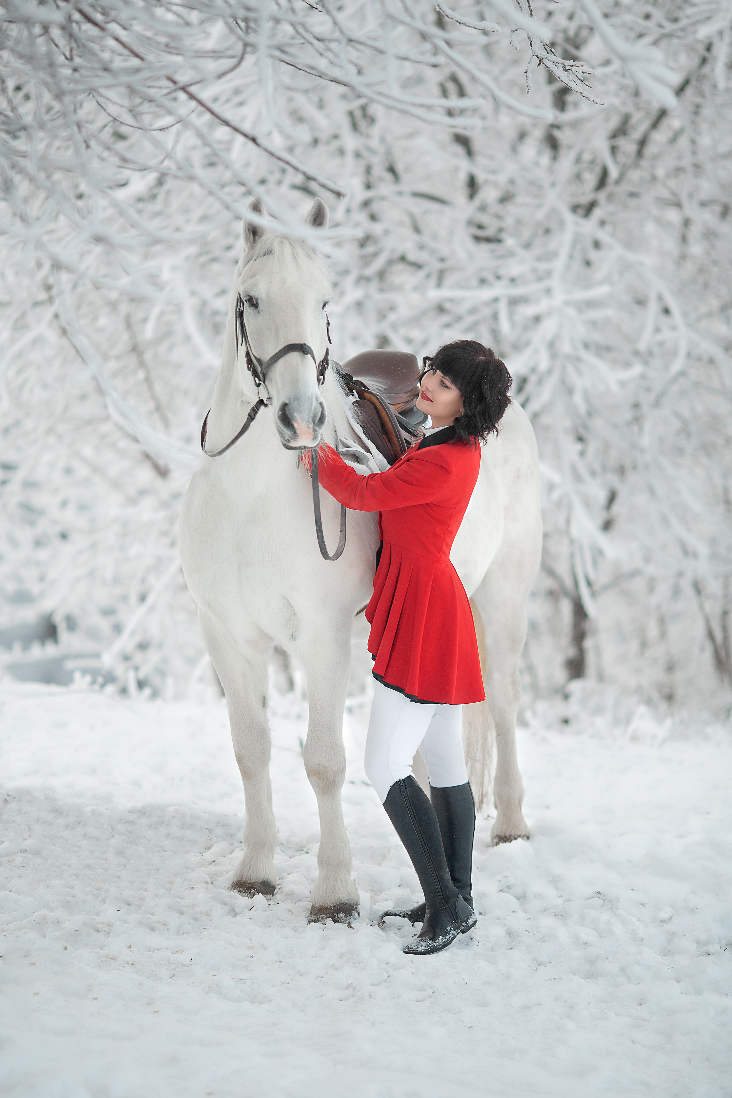 Фотосессия Алёны и Воробушка 03.12.22. Фотосессия с лошадьми в Нижнем Новгороде