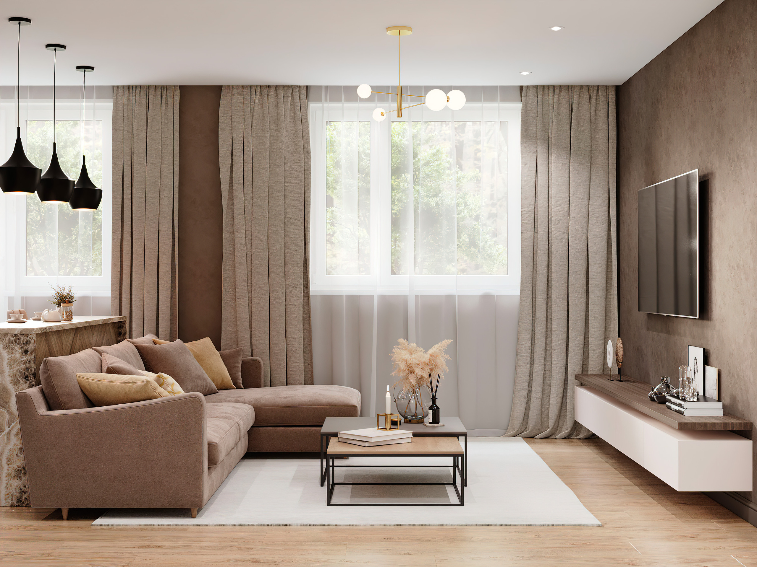 «Шоколадная» квартира. Батракова Наталья дизайнер интерьеров Санкт-Петербург Москва Архангель