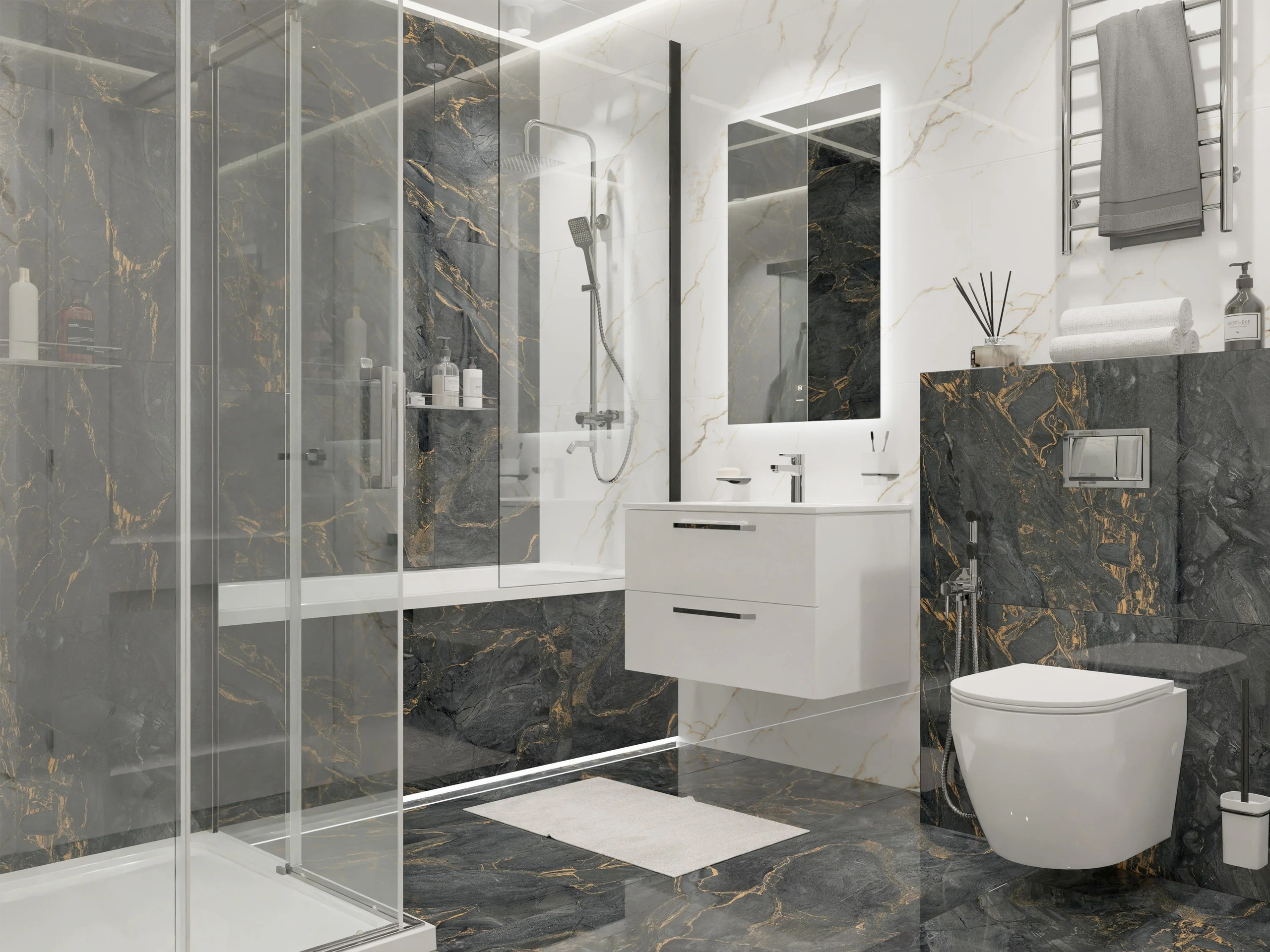 Наши работы. Ремонт санузла, туалета, ванной под ключ в Казани. Укладка плитки