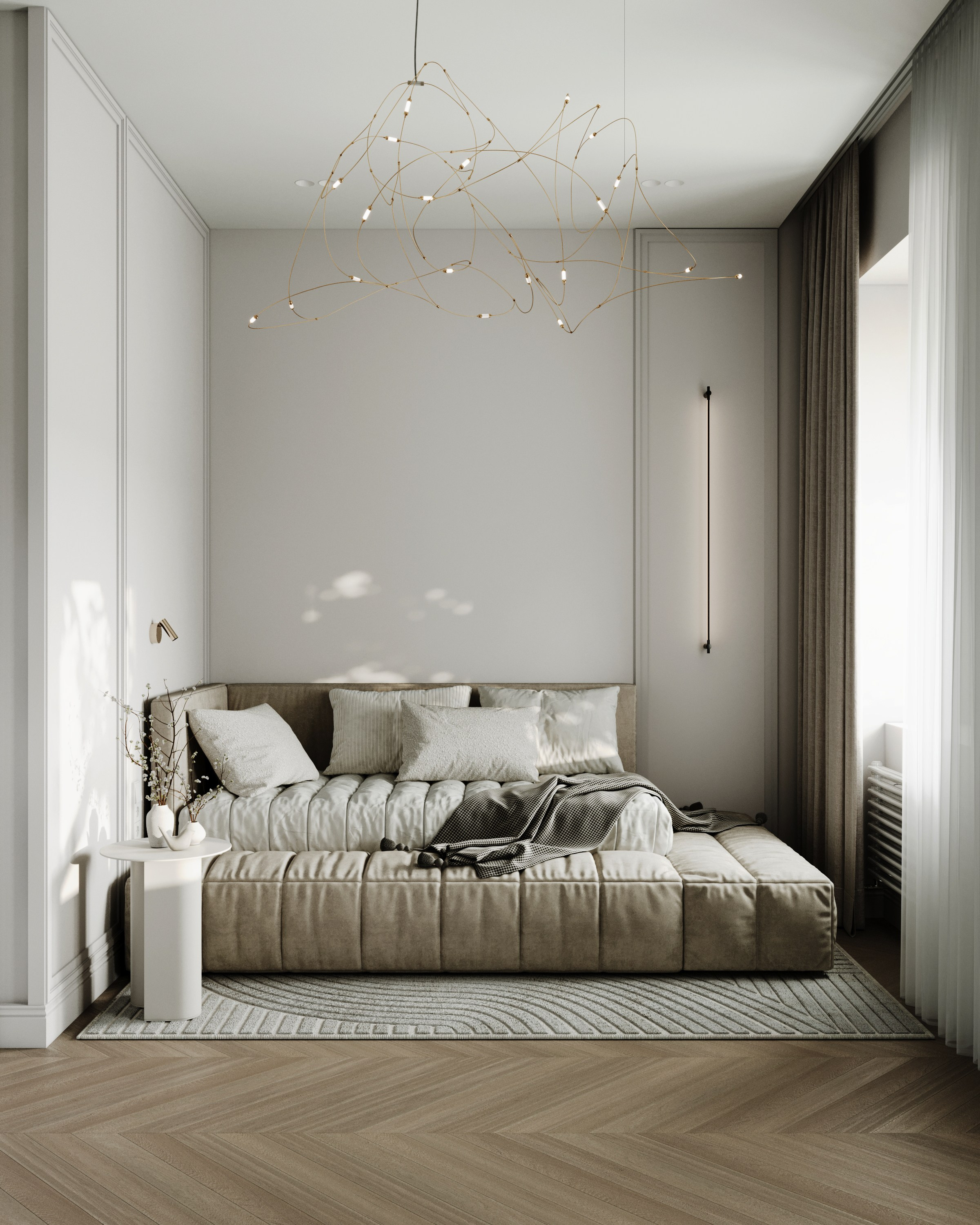 Квартира для молодой семьи. Создание 3д визуализаций. Анимированное видео. Сборка сцен