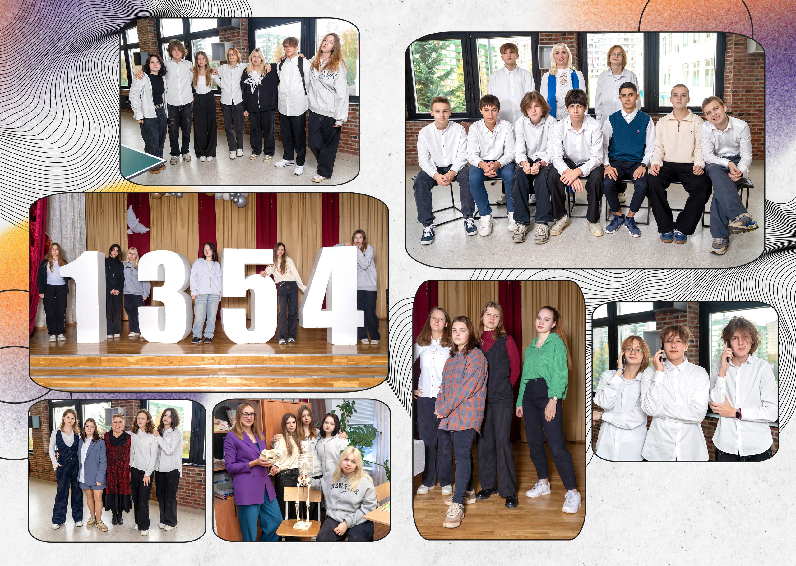 День из жизни школы - фотографии с дня съёмки и досъёма учеников 9 "В" класса для выпускного альбома