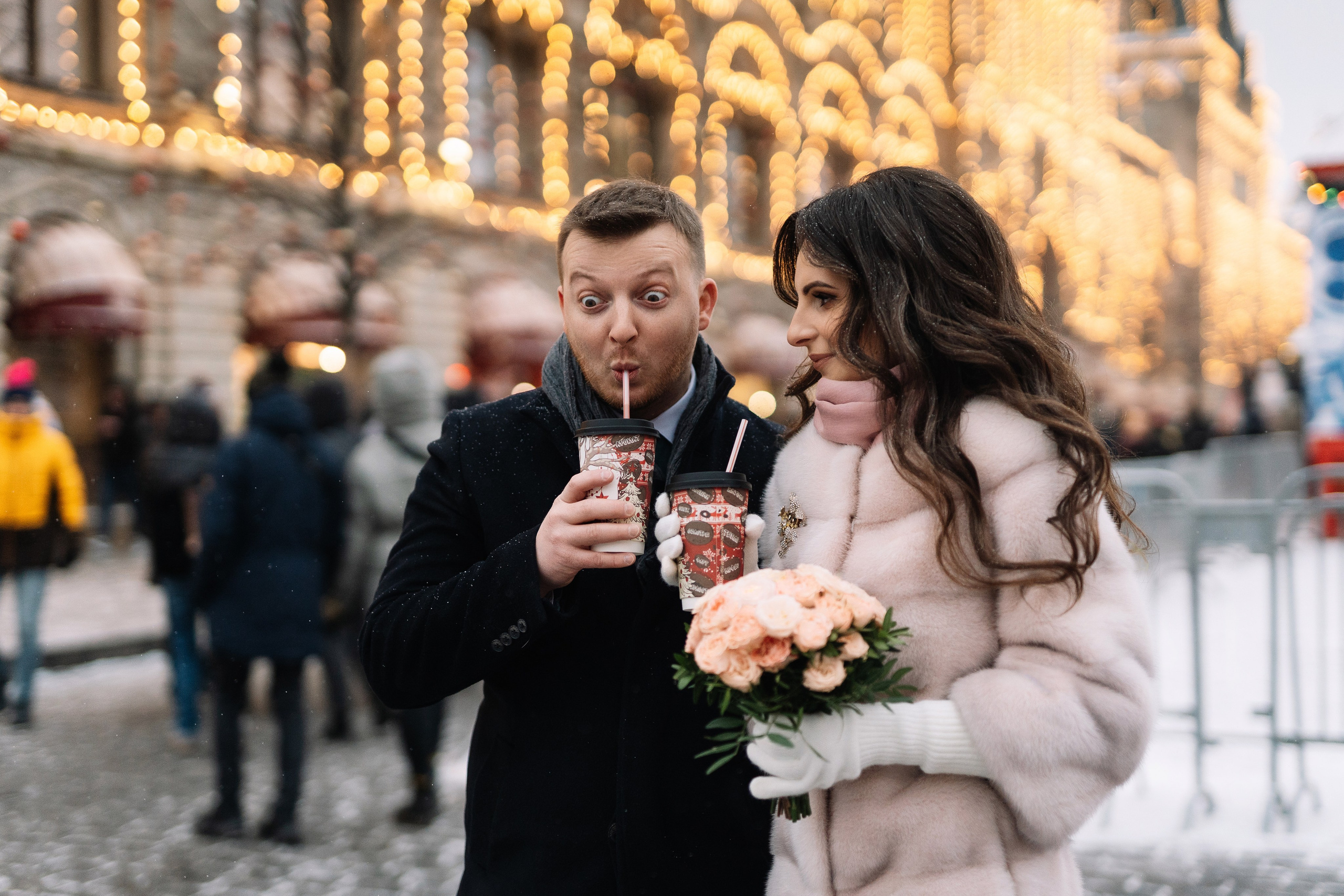 Свадебная фотосессия Лилии и Романа, прогулка в центре Москвы. Свадебный фотограф в Тамбове Павел Четвертков