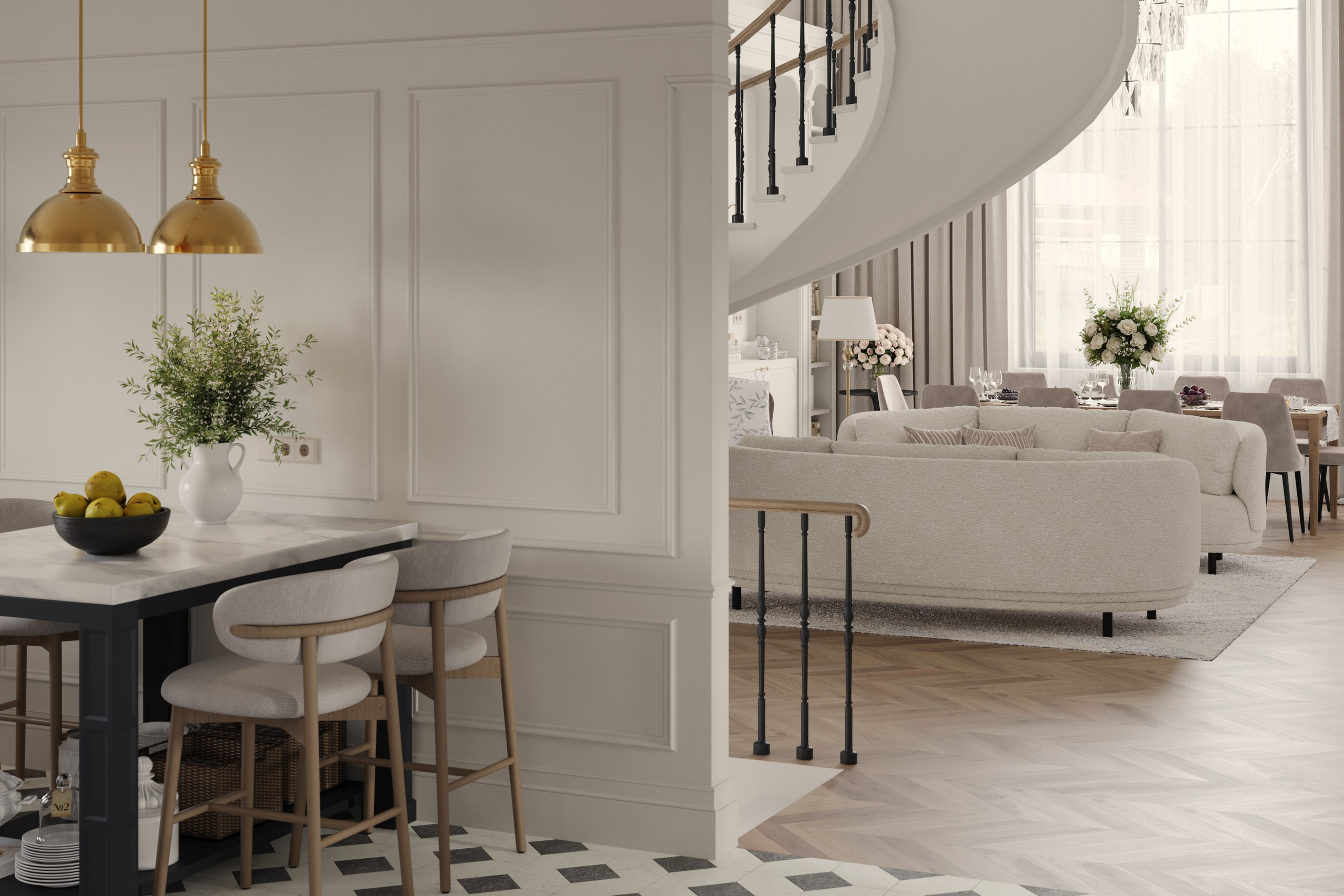 Дом 320 м² для большой семьи в Парижском стиле🤍