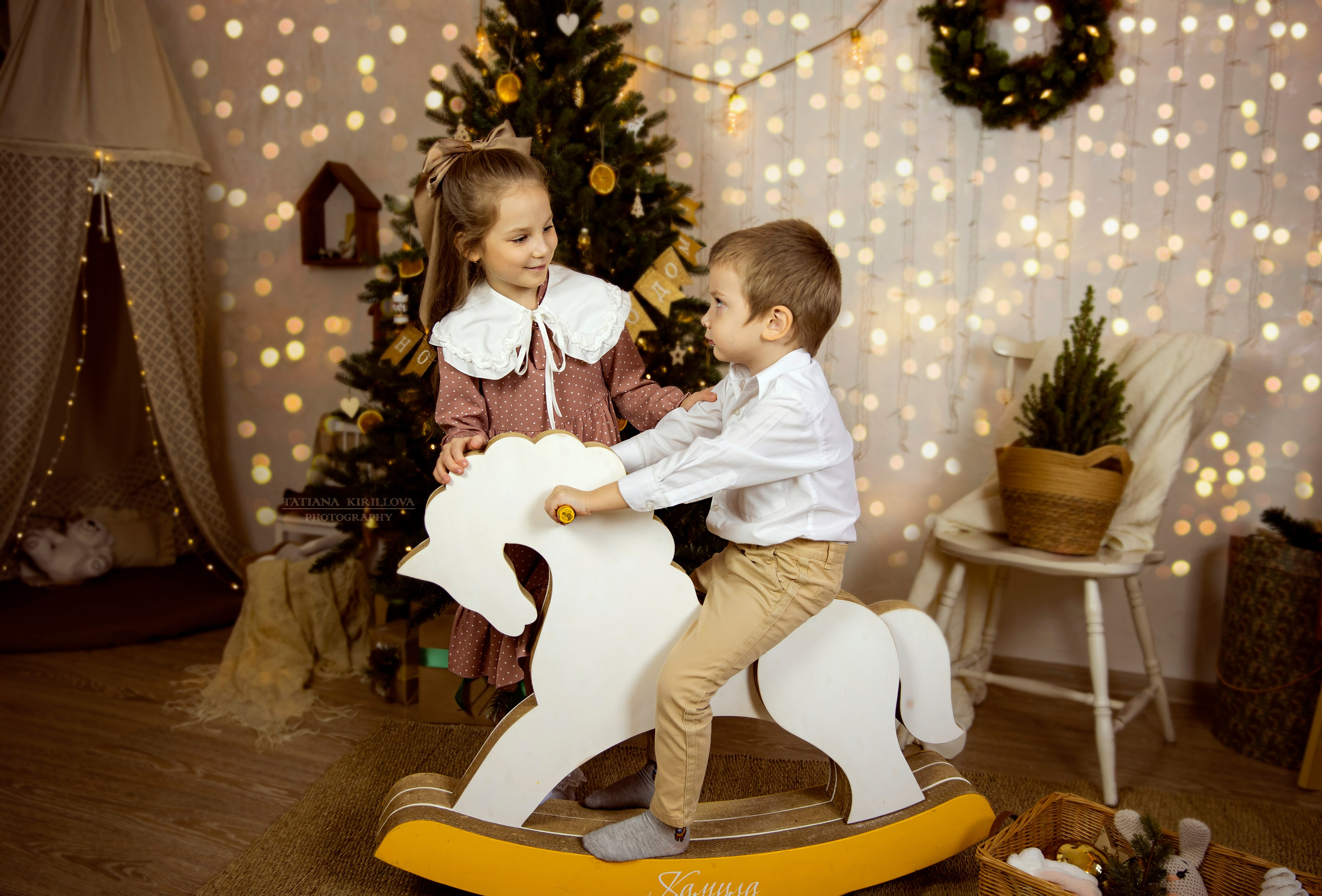 Новогодняя съемка для детей. Фотограф — Татьяна Кириллова, г. Санкт-Петербург
