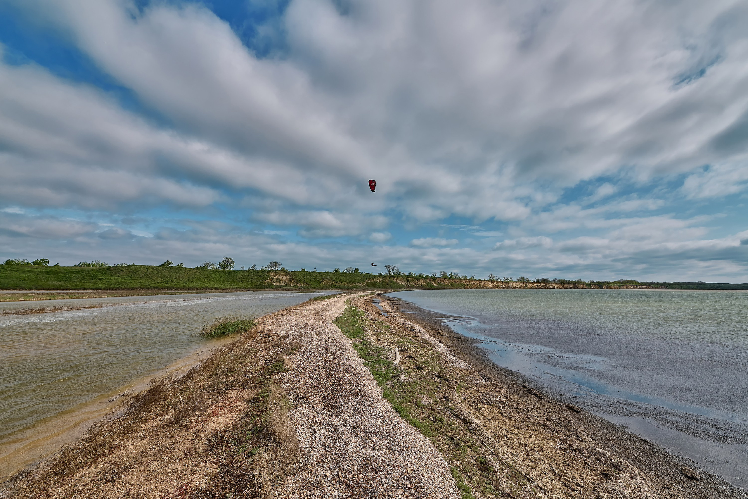 коса Голенькая, станица Благовещенская, Бугазский лиман, кайтинг