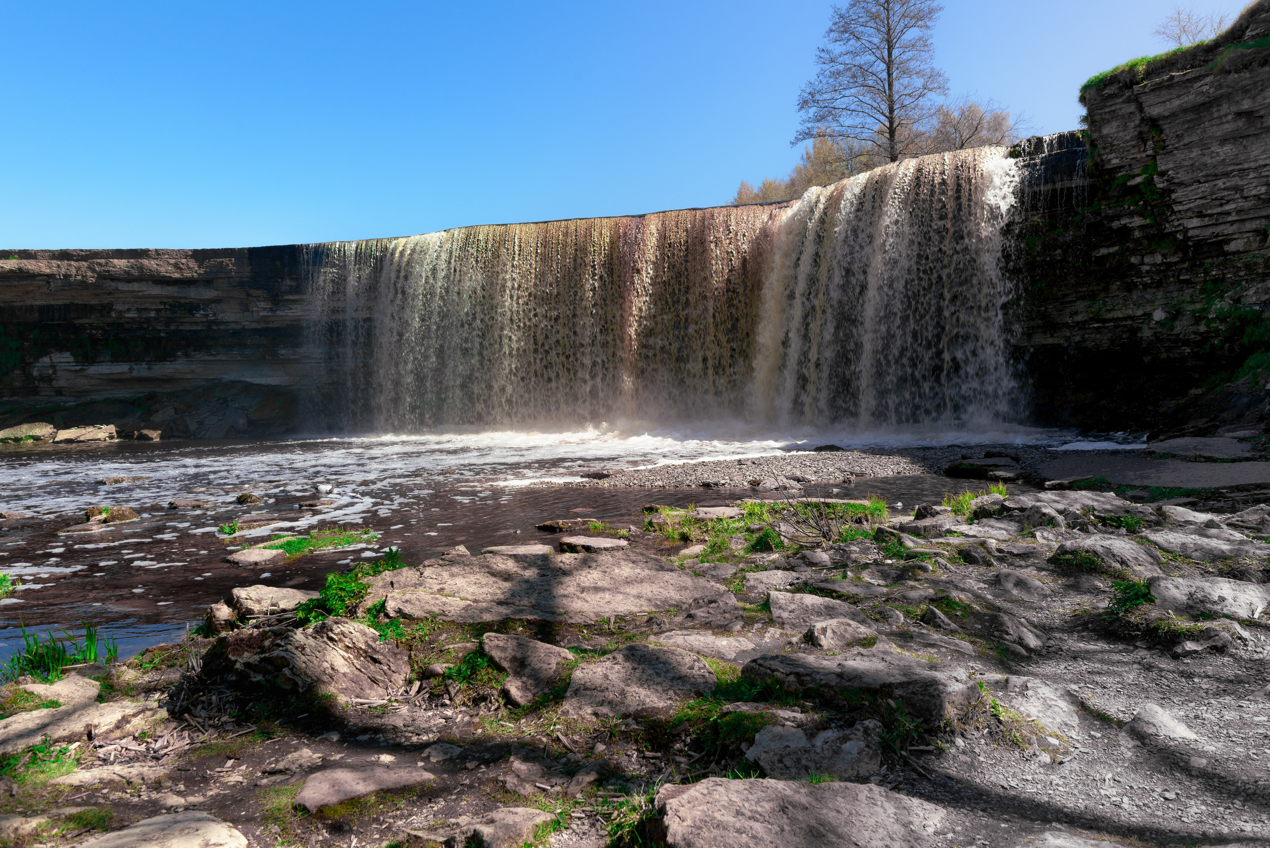 пейзаж водопад горы 