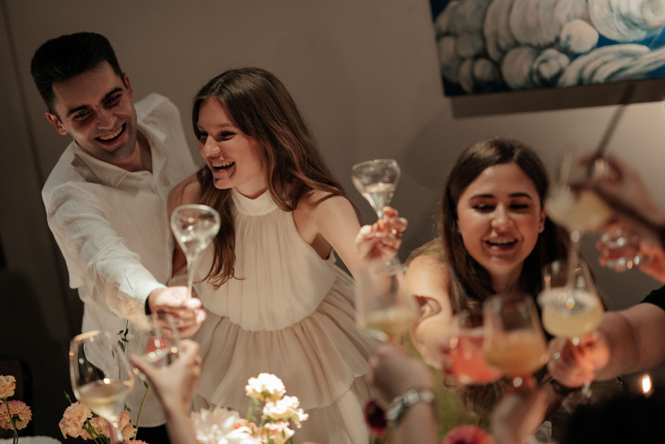 Свадебный ужин в кругу друзей/ ресторан Мина. Свадебный фотограф Москва Александра Аверкова