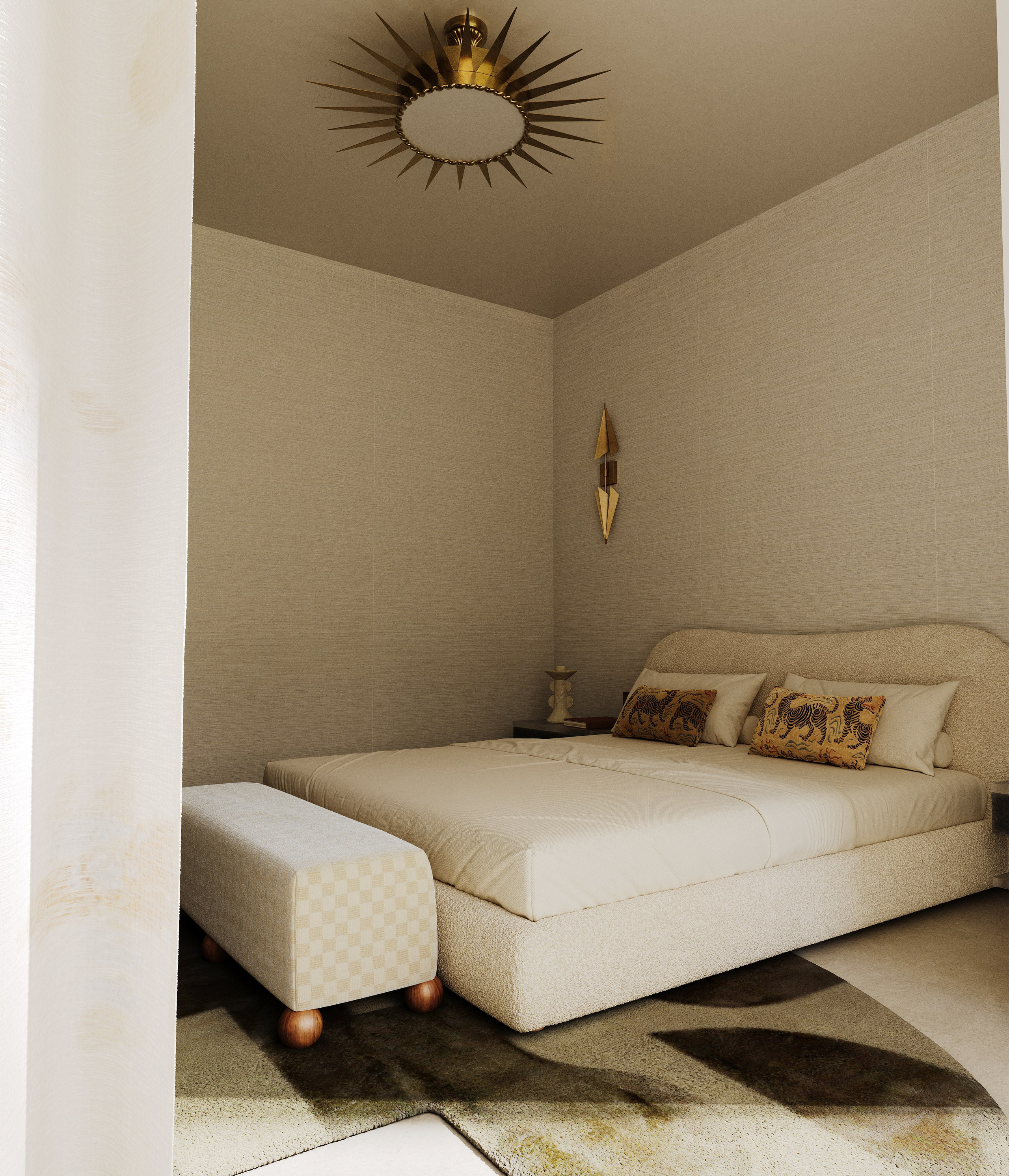 ГОСТЕВАЯ СПАЛЬНЯ В ВИЛЛЕ В ДУБАЕ. 3D визуализация дизайна интерьера. 3D interior design visualizer