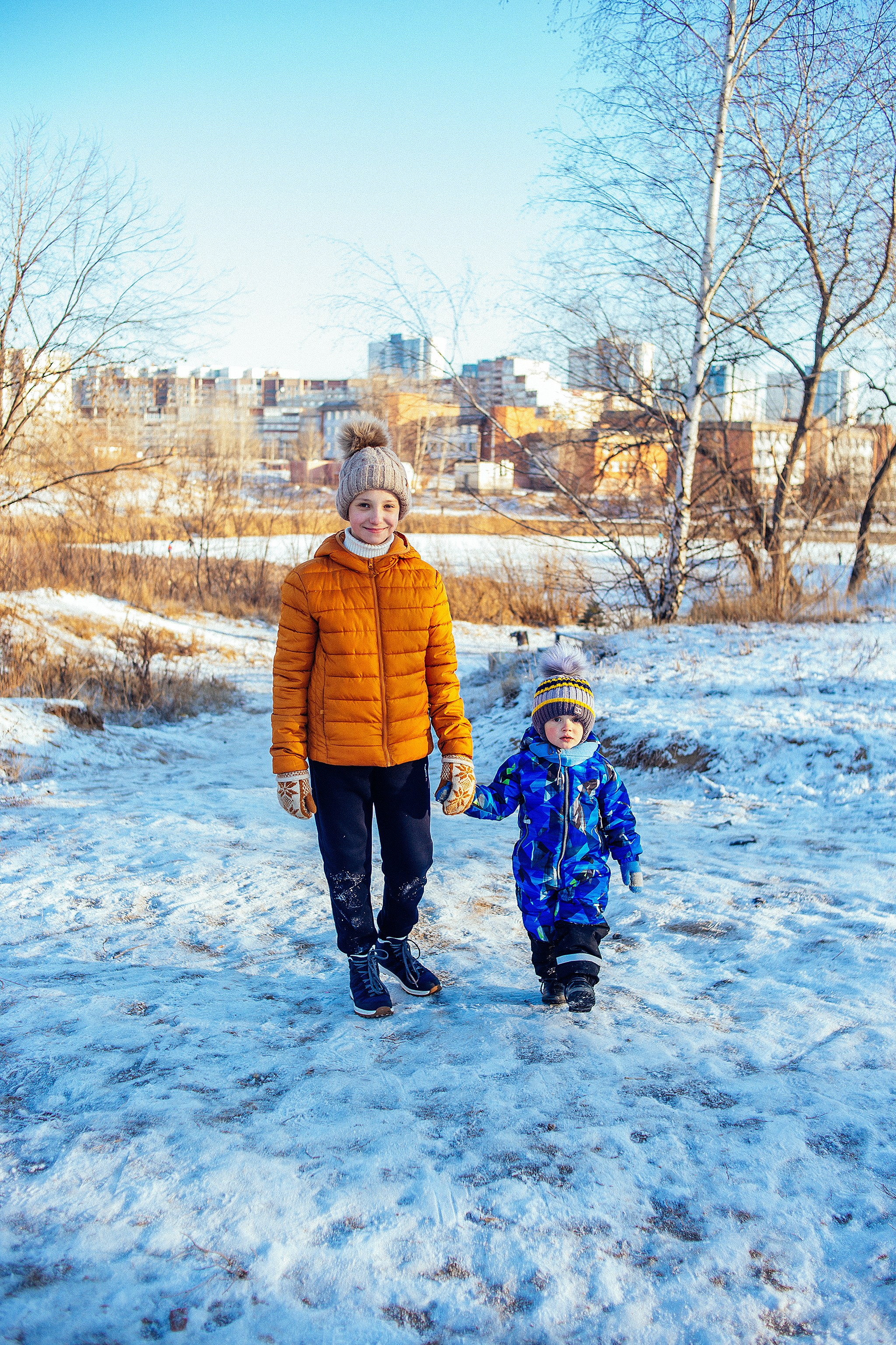 Зимняя фотопрогулка на мещерском озере с мандаринами. Детский и семейный фотограф, фотограф мероприятий Нижний Новгород