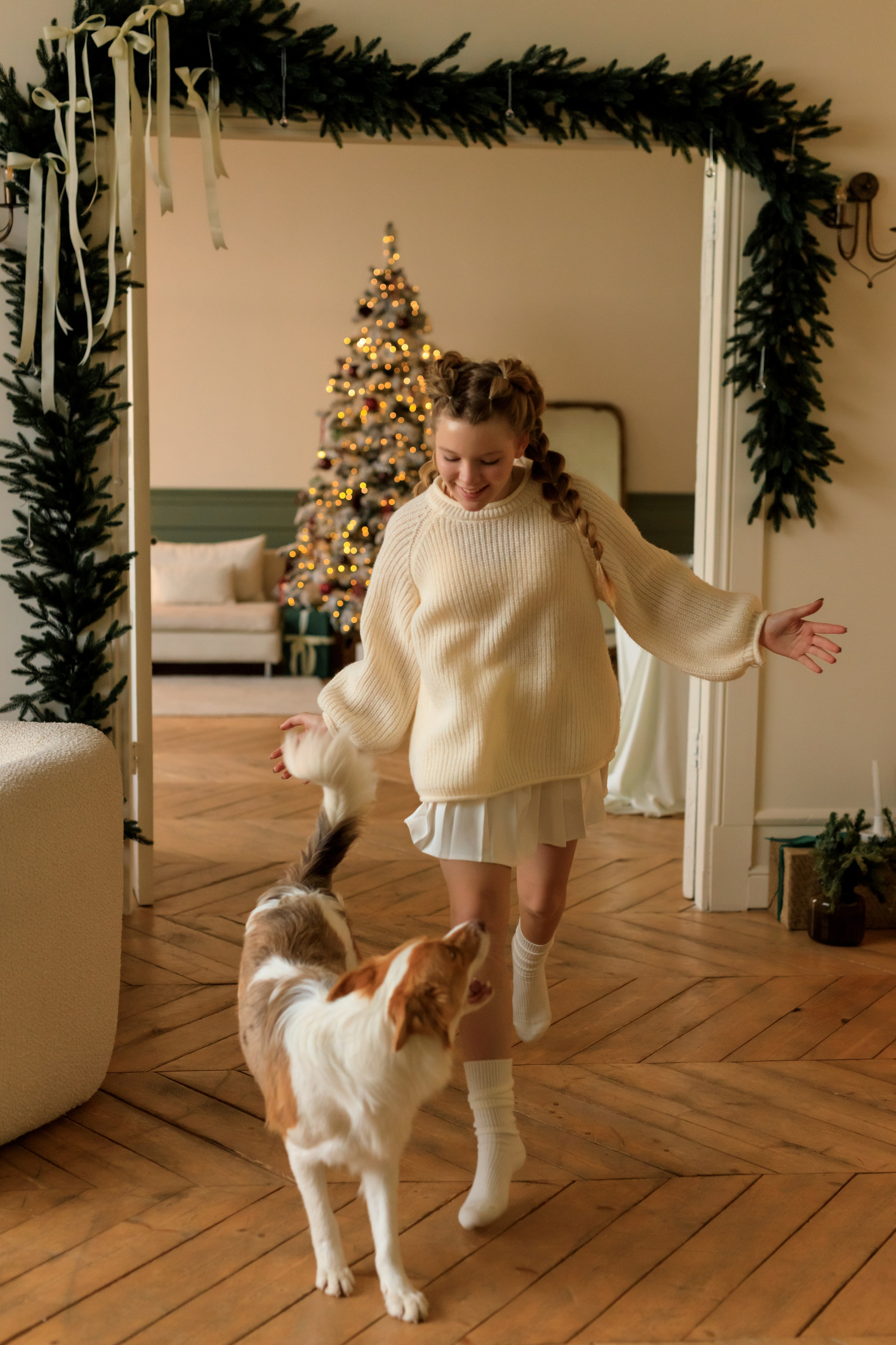 Девочка и собака (студийная). Семейный и детский фотограф в Краснодаре Элона Литвинова