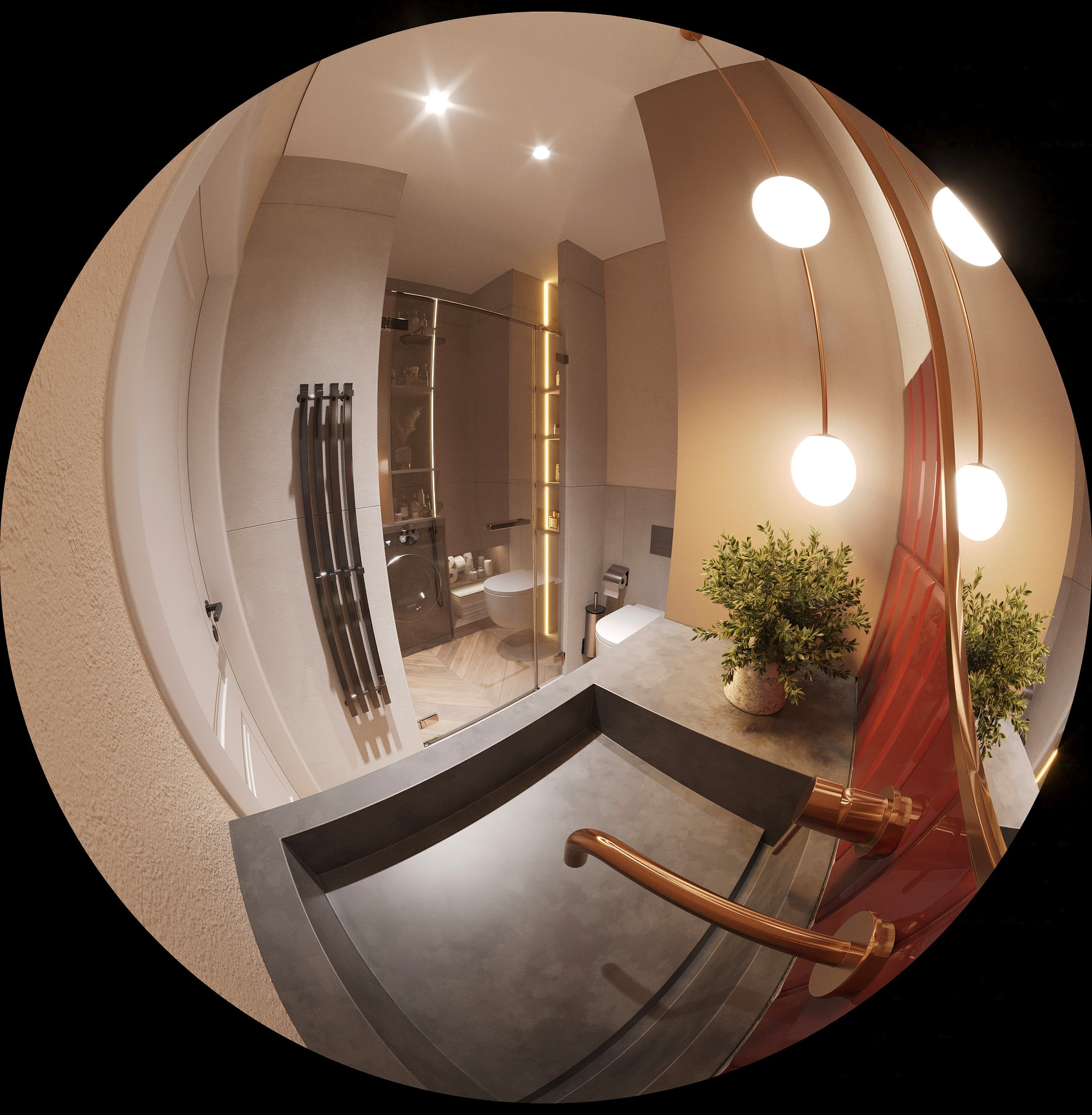 Studio Apartment — Warm and Modern Interior Design. 3D INTERIOR AND ARCHITECTURE VISUALIZATION