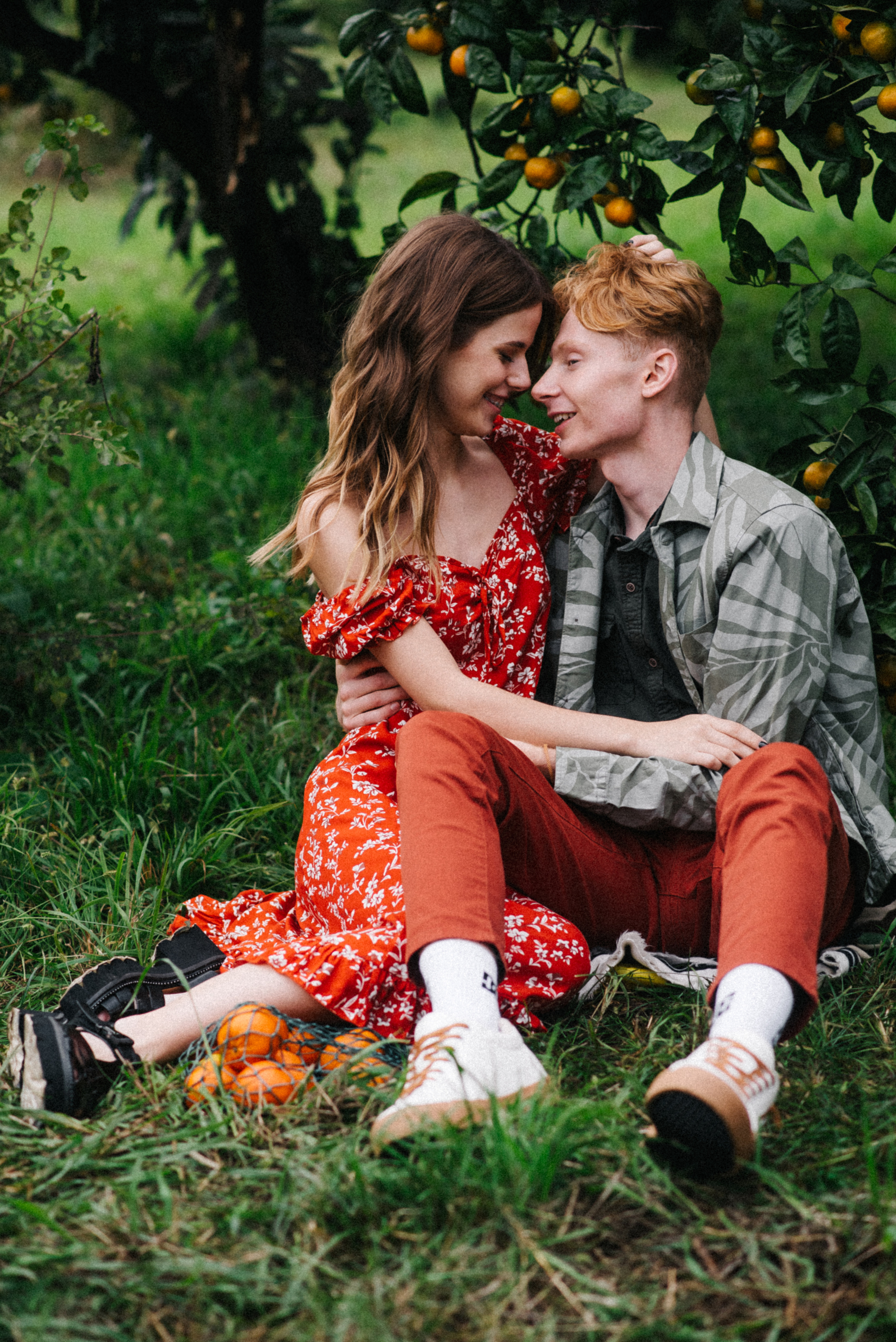 Фотосессия Love story в мандариновом саду. Софья и Арсений