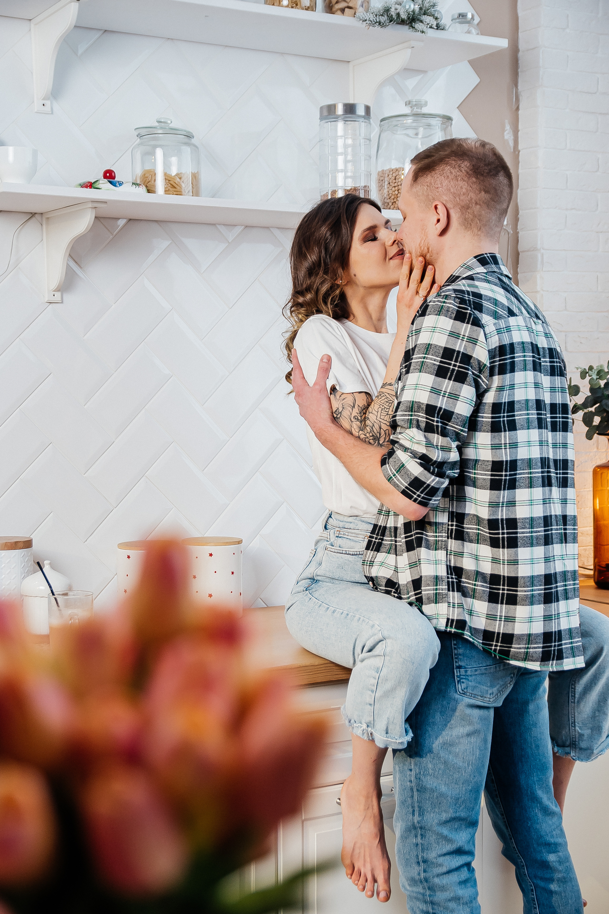 Love story фотосессия на кухне — София и Иван
