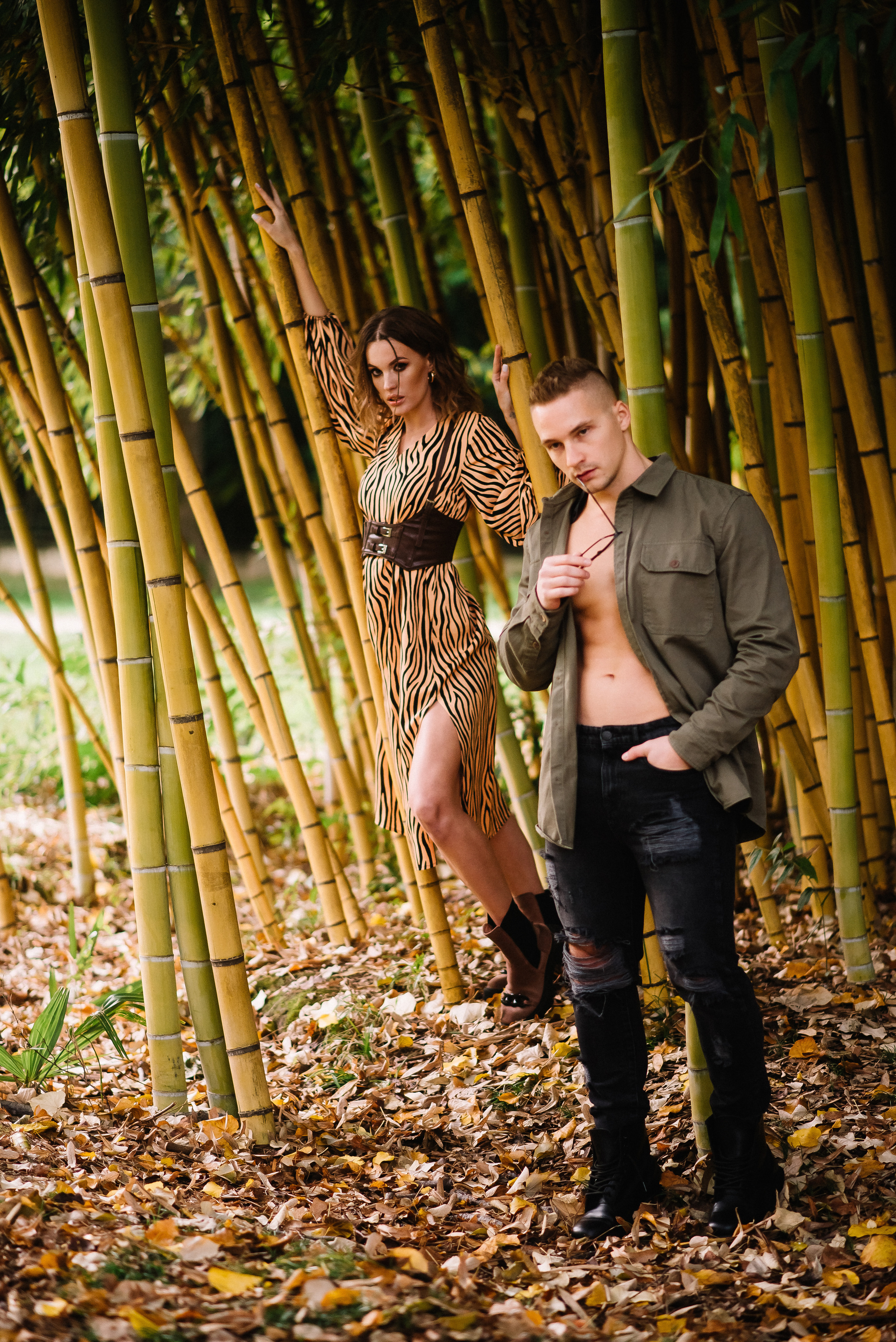 Love story фотосессия в бамбуке — Виолетта и Михаил