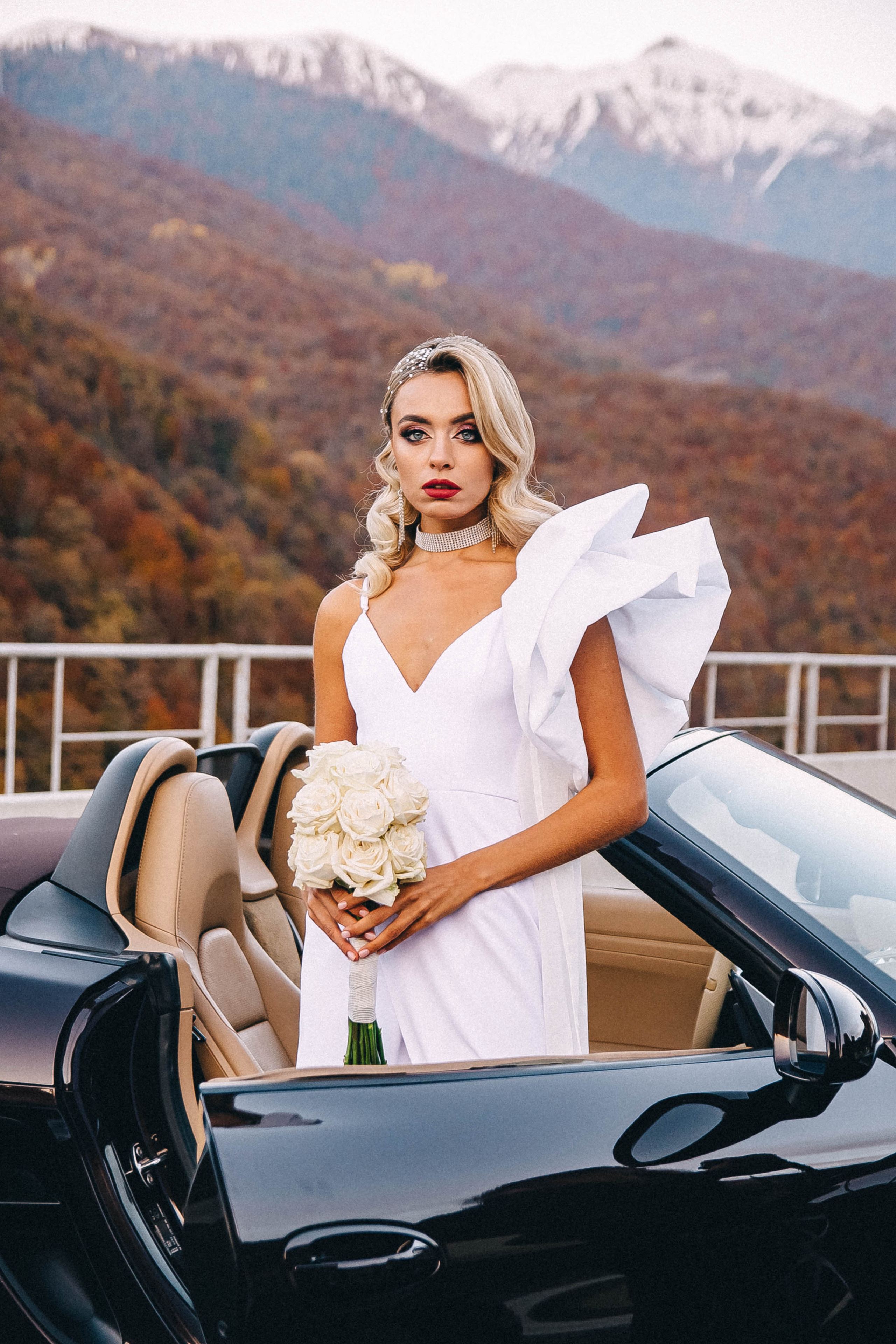 Свадебная съёмка в горах Роза Хутор — Анастасия и Денис