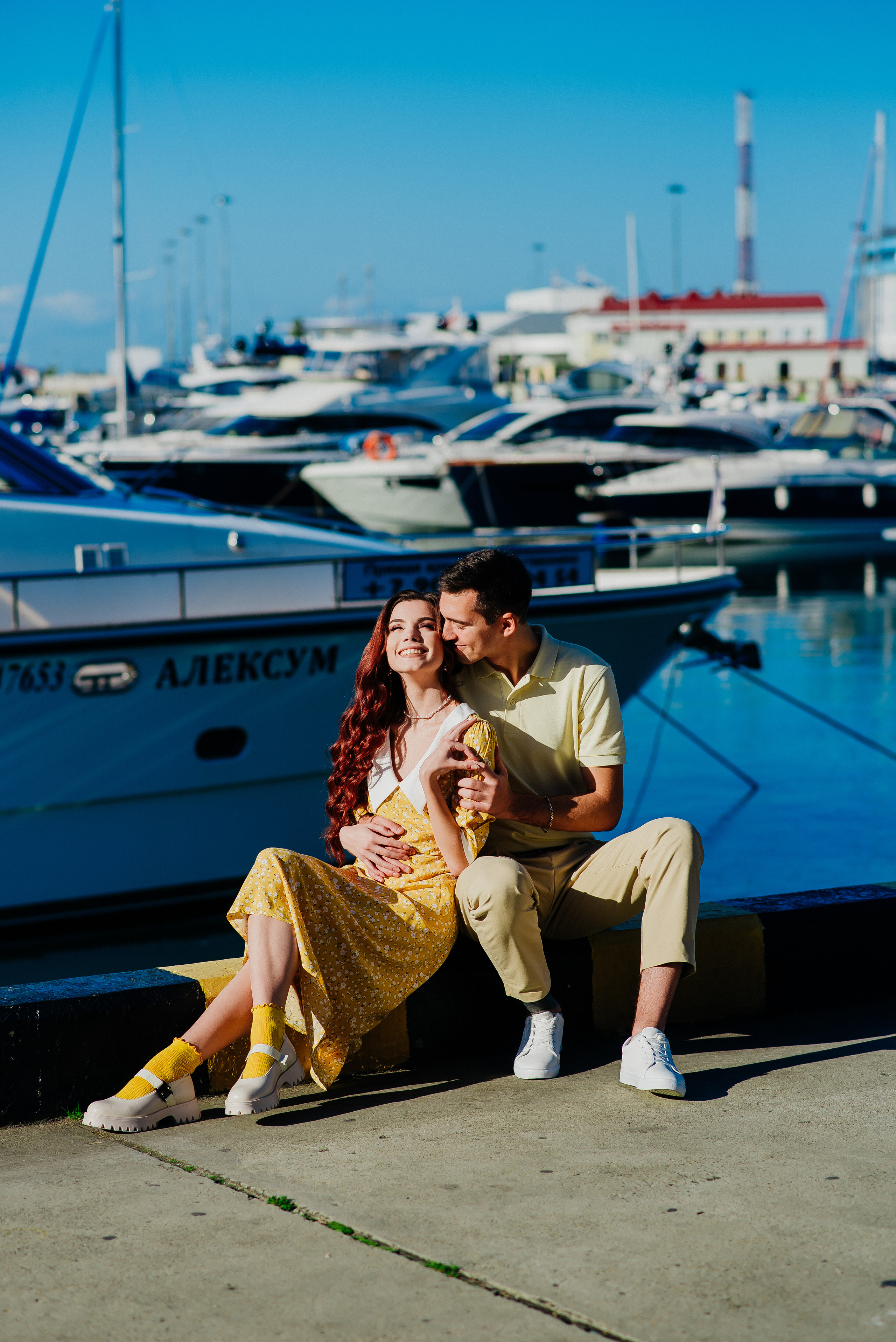 Love story фотосессия. Морской порт Сочи. Дарья и Юрий