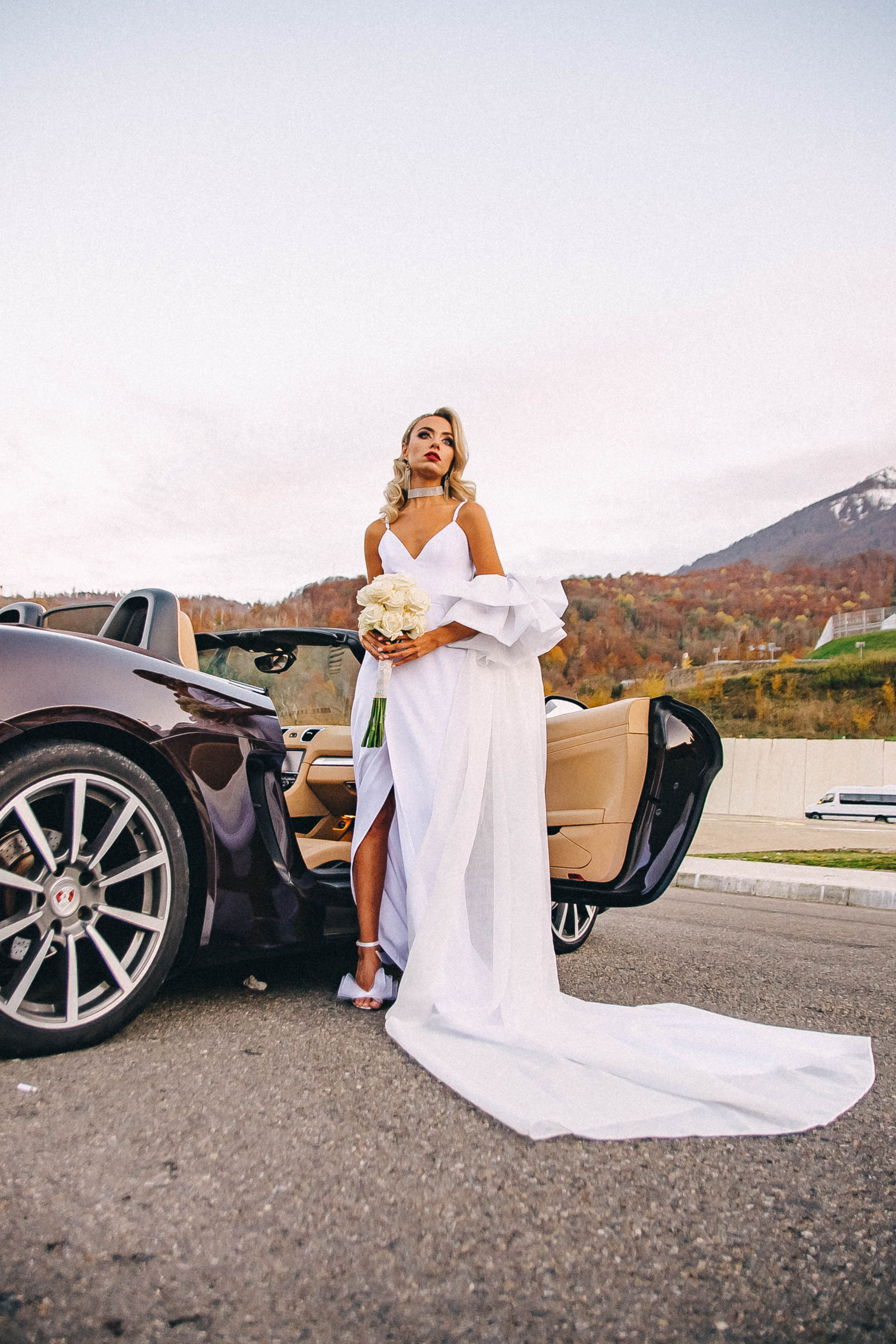 Свадебная съёмка в горах Роза Хутор — Анастасия и Денис