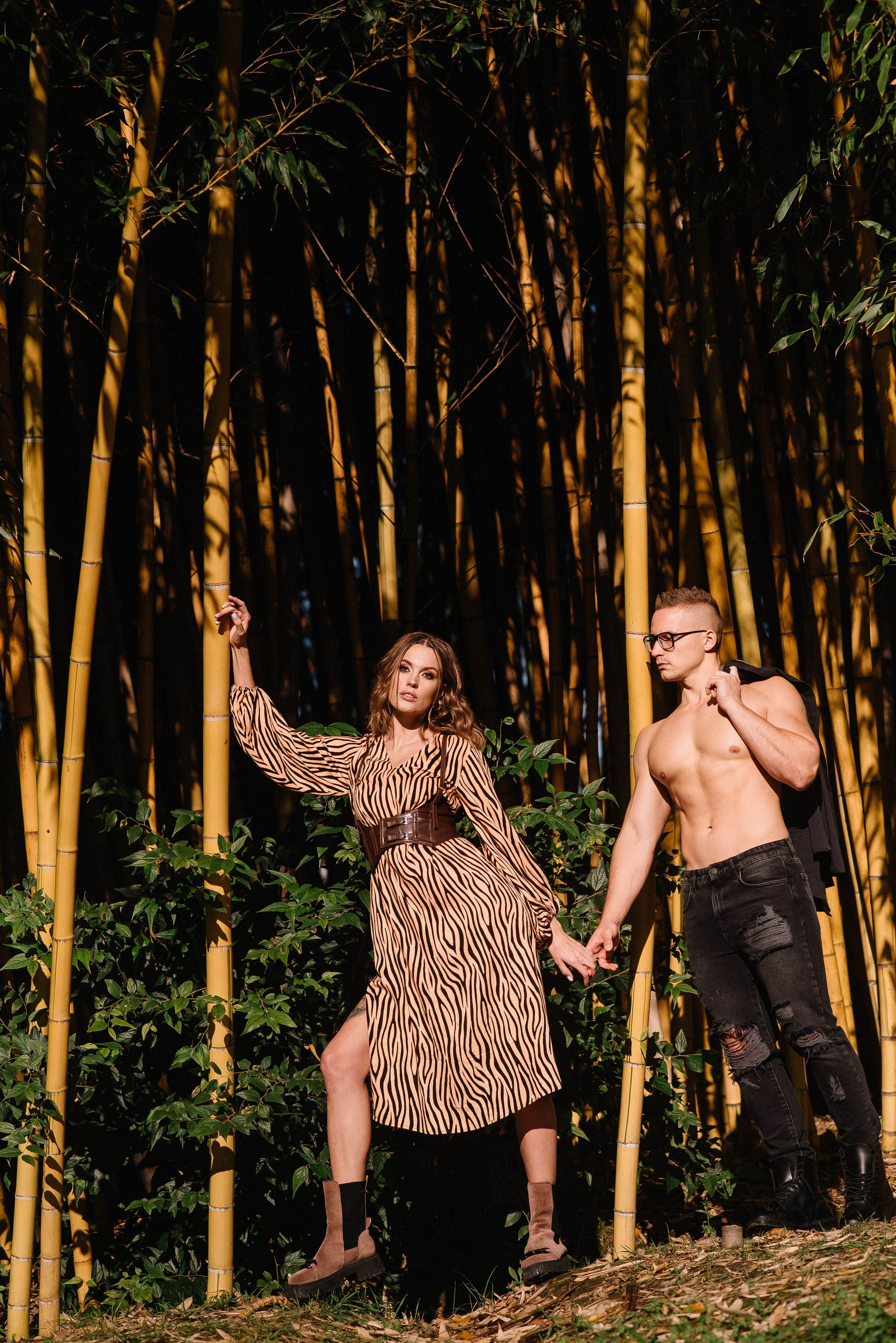 Love story фотосессия в бамбуке — Виолетта и Михаил