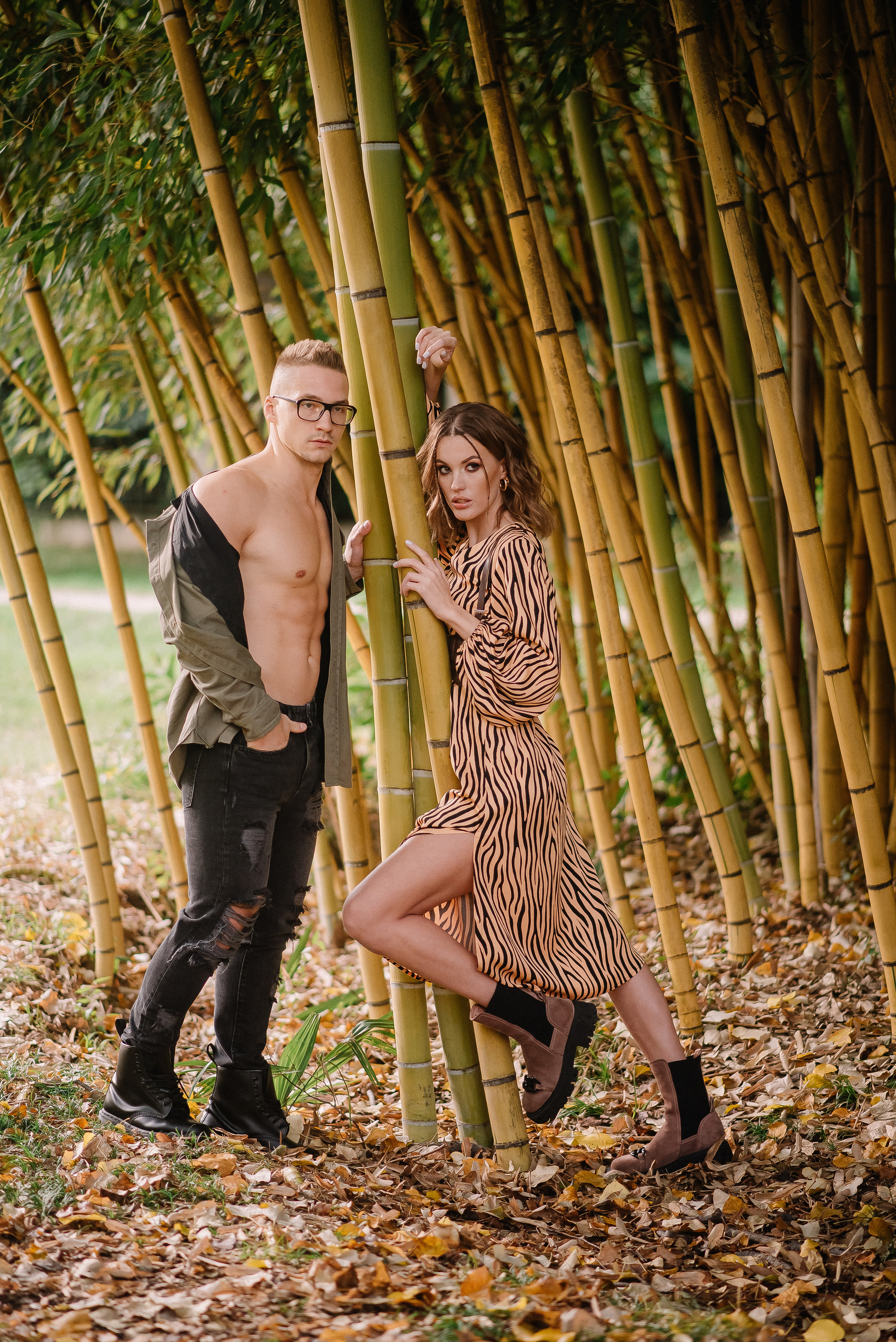 Love story фотосессия в бамбуке — Виолетта и Михаил