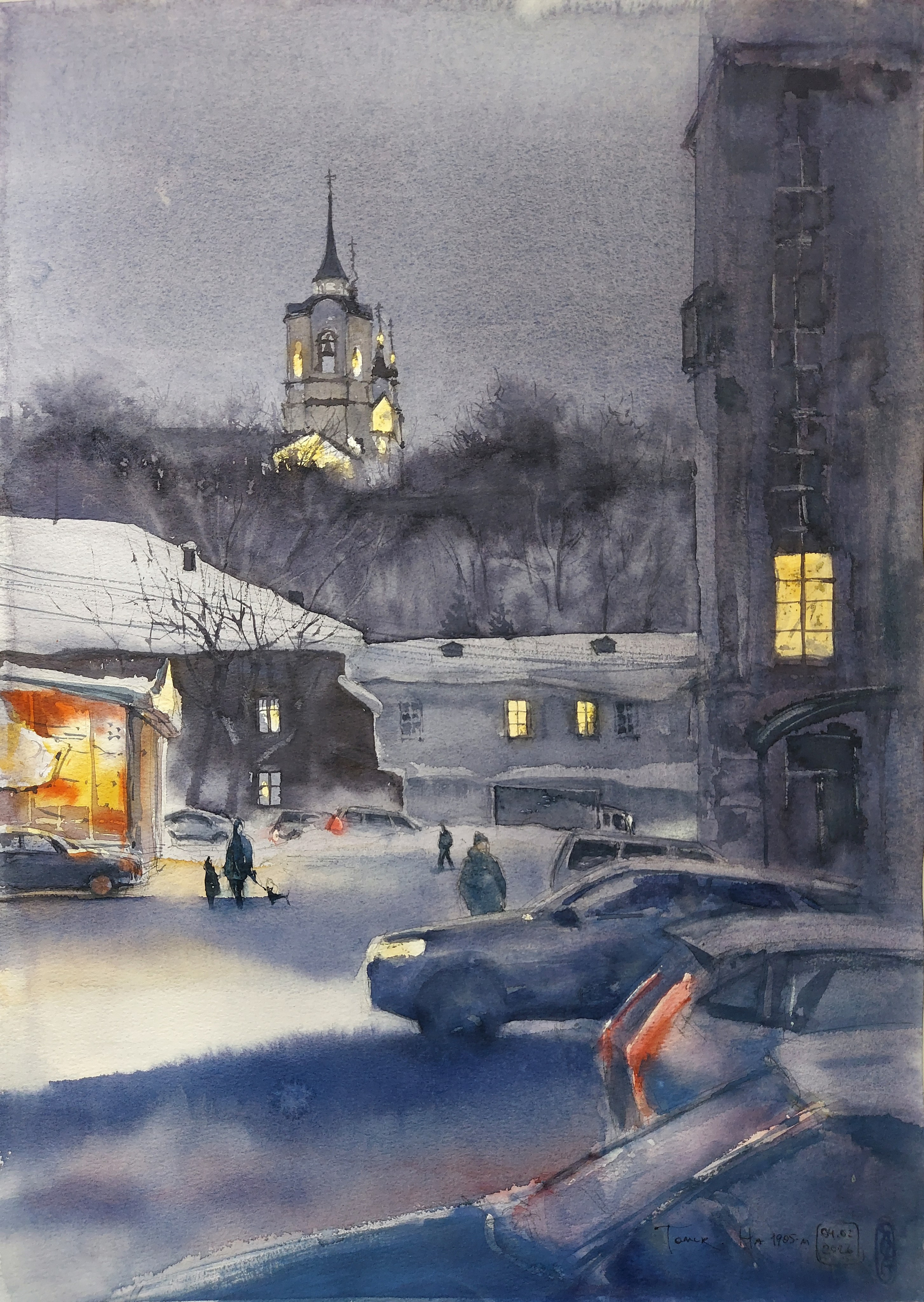 At the 1905th Lane in Tomsk | February 2026 | 38 x 53 cm