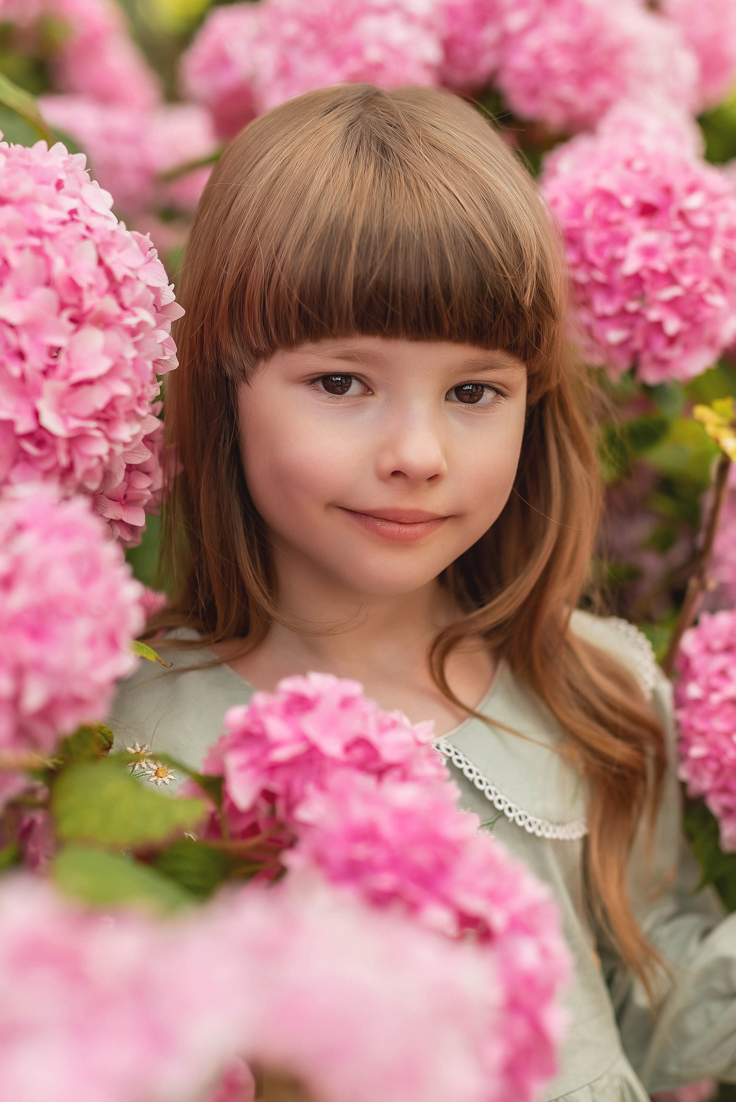 Портретная фотосессия в гортензиях. Семейный, детский фотограф в Воронеже Анна Никитина