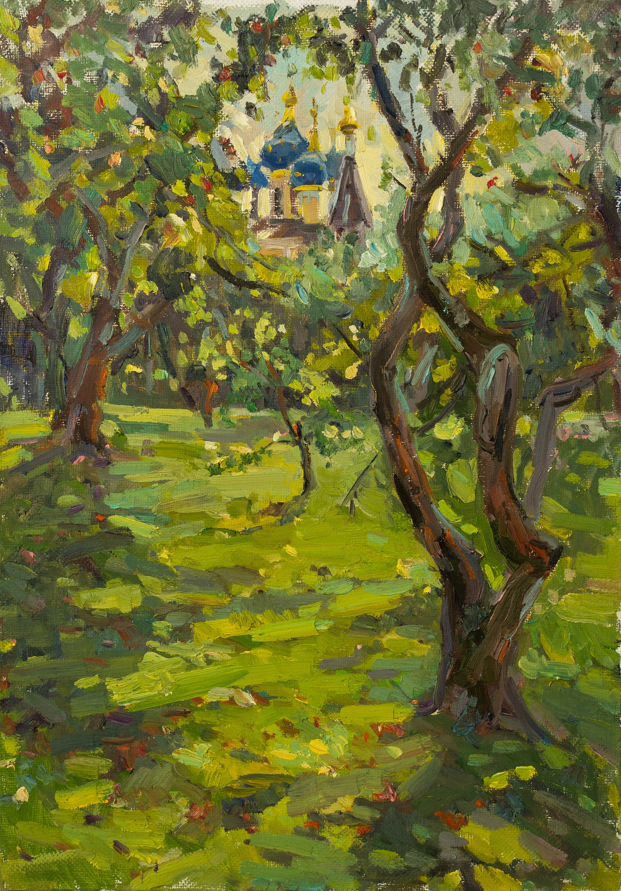 "Казанский сад. Этюд. Коломенское" холст, масло 50х35см, 2025