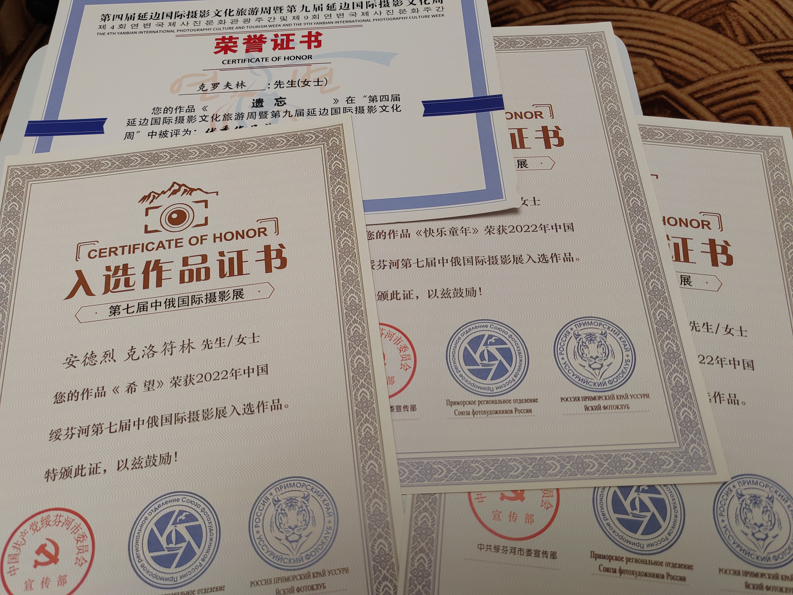 Остальные награды (дипломы, акцепты, работы участвующие в фотовыставках). Андрей Кровлин — фотограф в Славянке