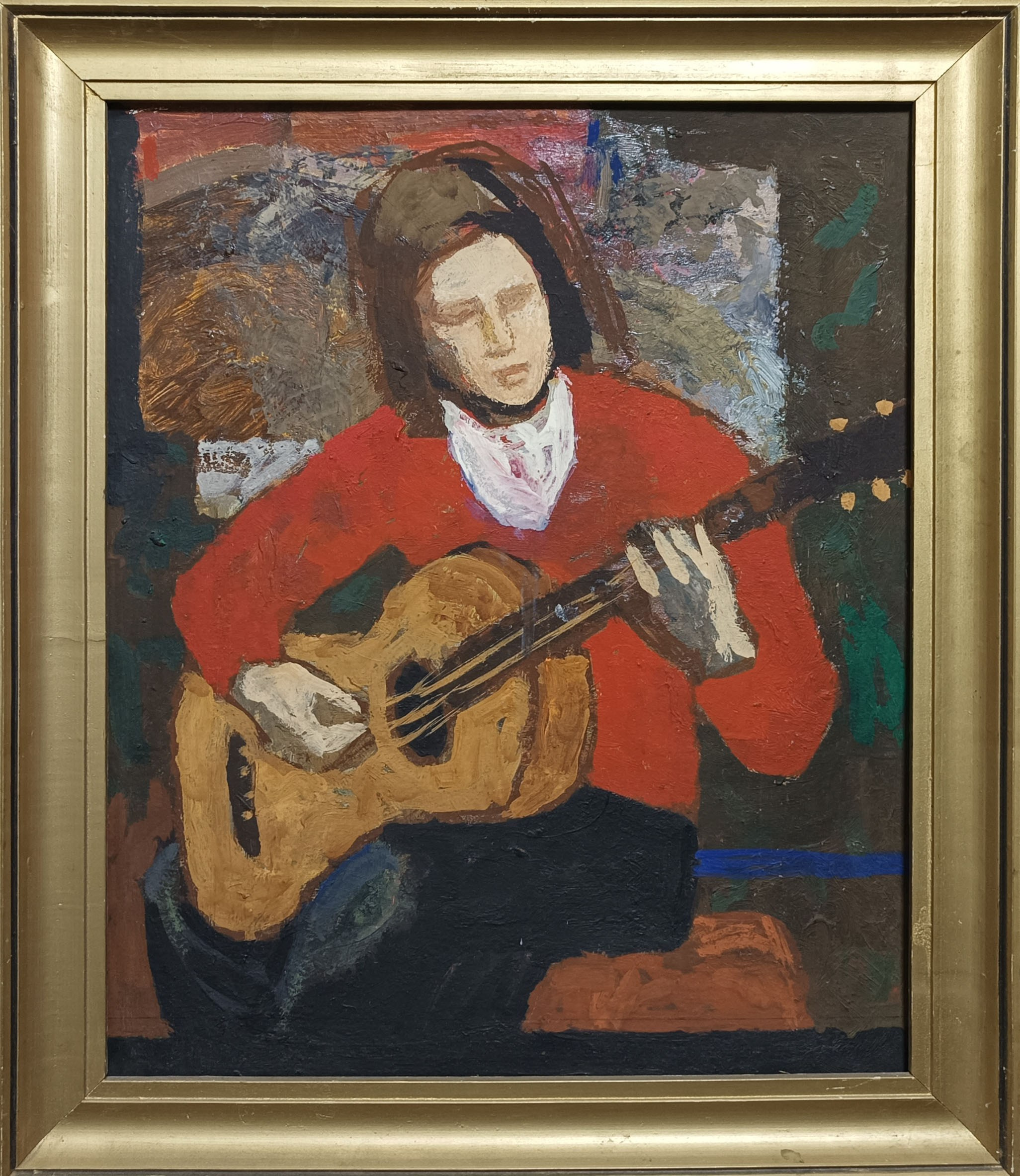 «Девушка с гитарой» 1984 год. Художник Величко Вадим Семёнович