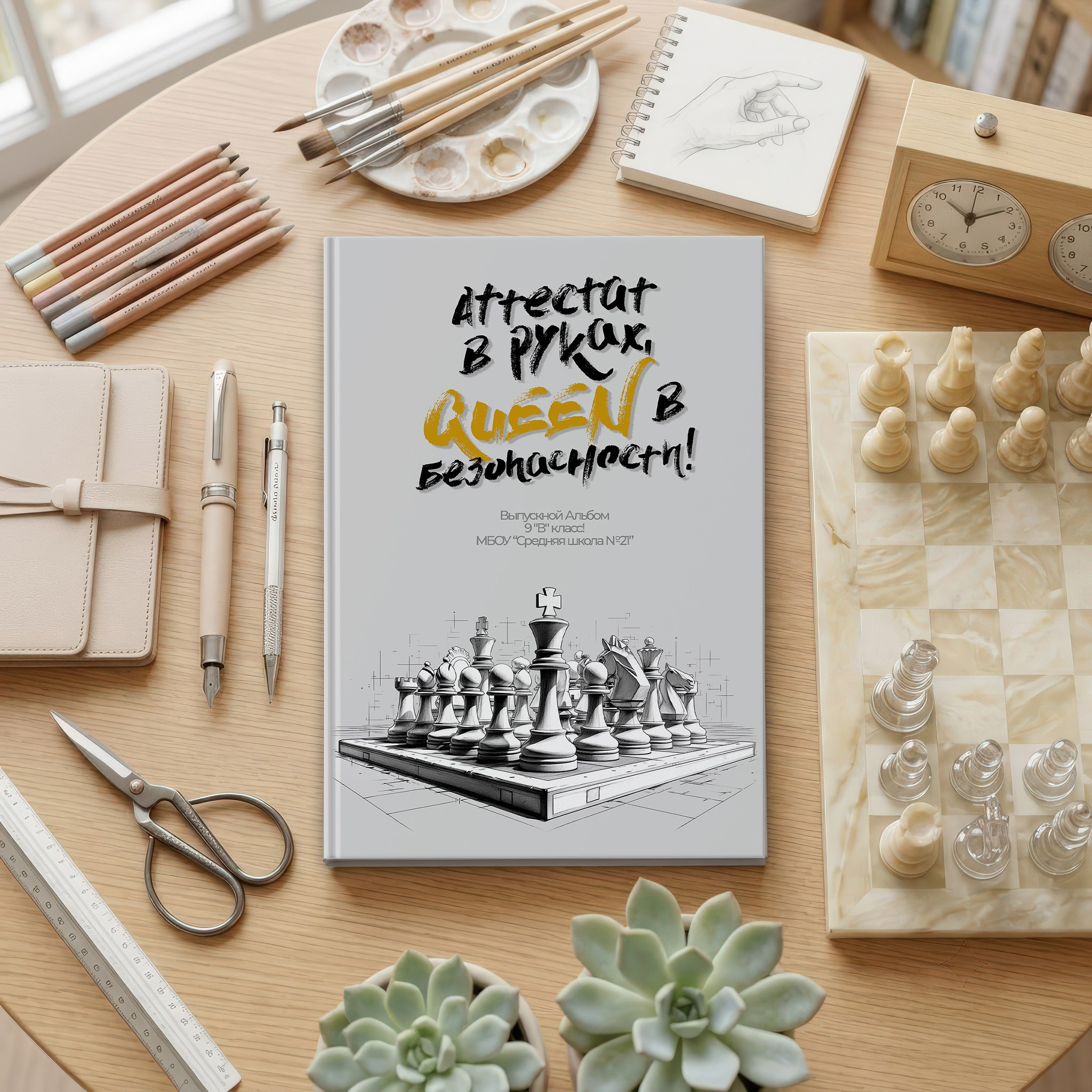 042 Chess. Дизайны, psd шаблоны школьных и выпускных альбомов и обложек