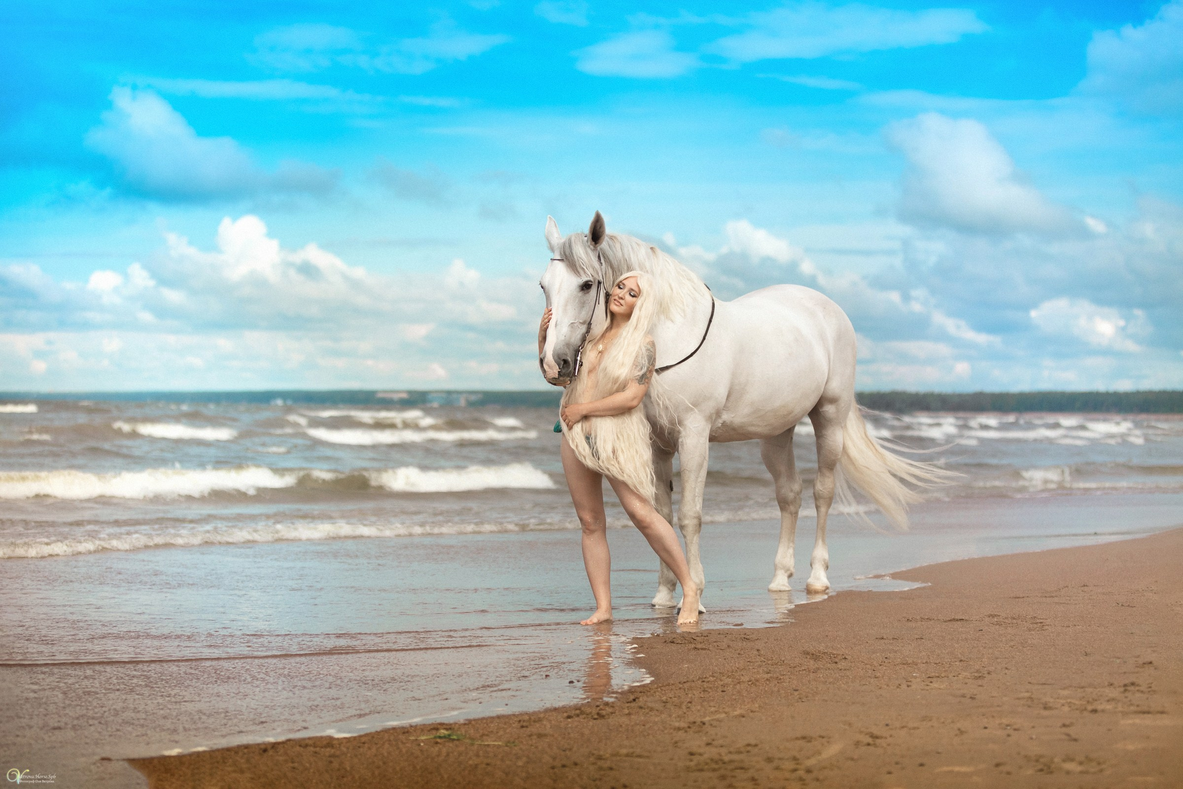Фотосессии с лошадьми летом. Фотограф женский и мужской портрет Санкт-Петербург