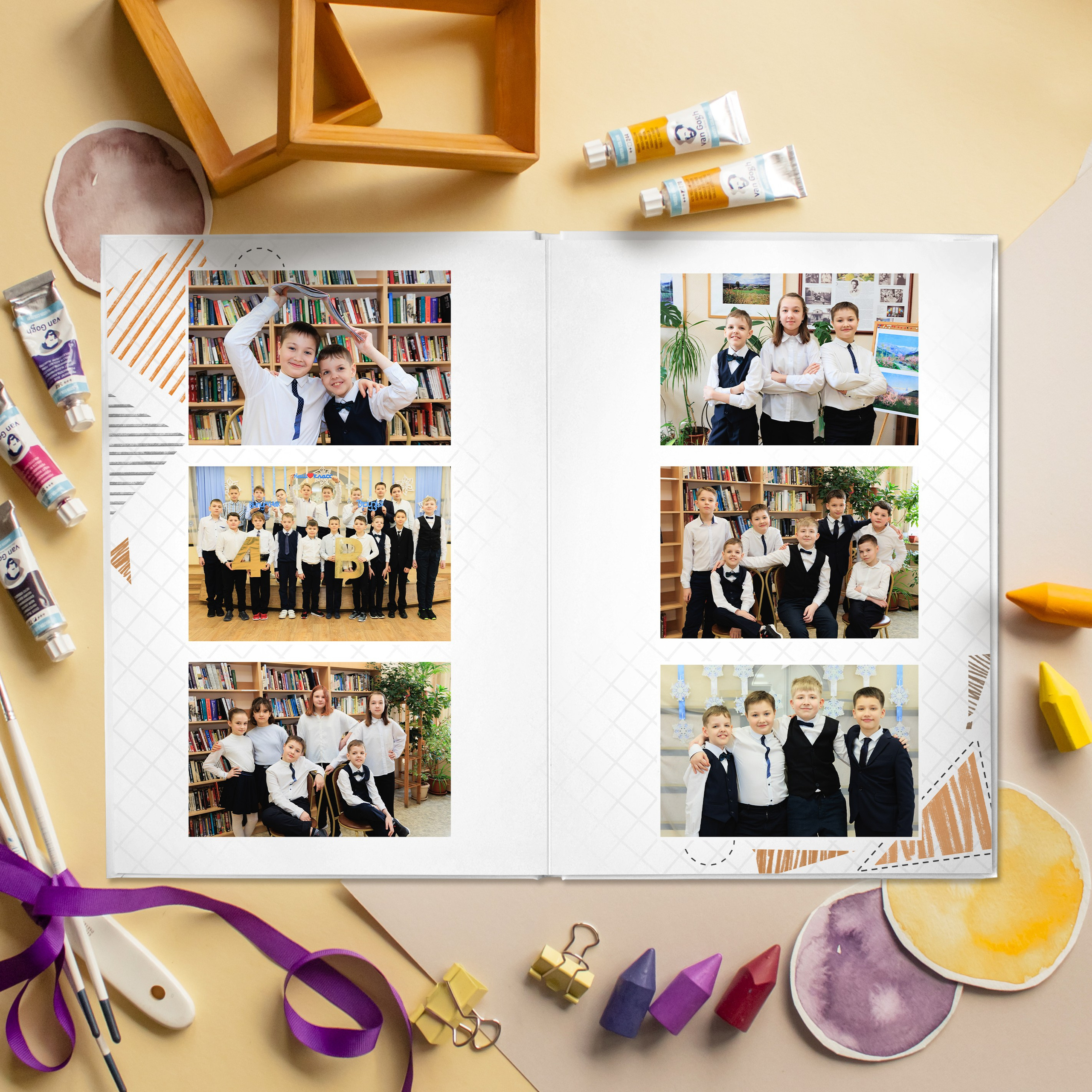 СТАНДАРТ 3 разворота. Выпускные альбомы для детского сада и школы в Москве