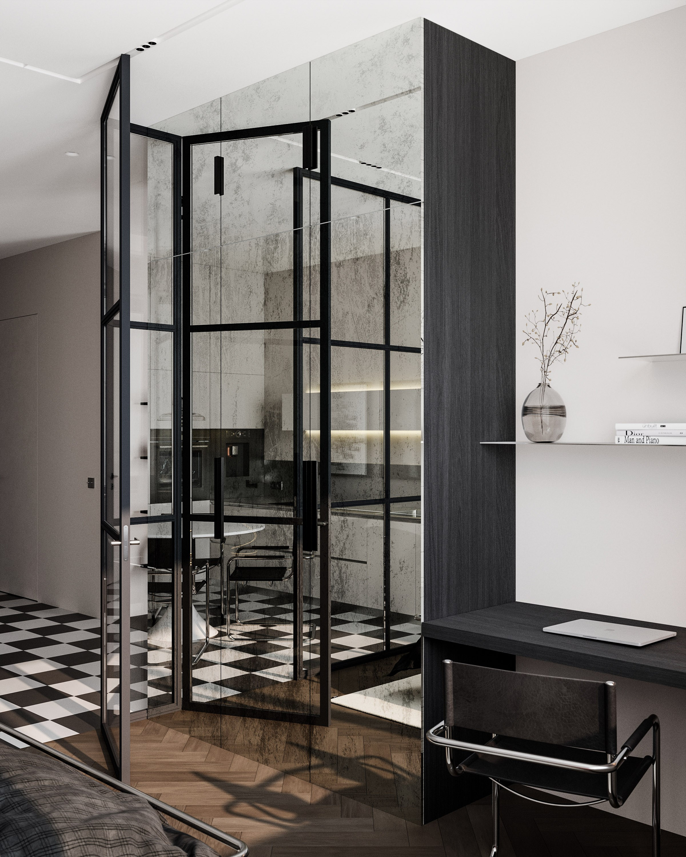 Metal & Leather. 3D визуализация интерьеров — Ирина