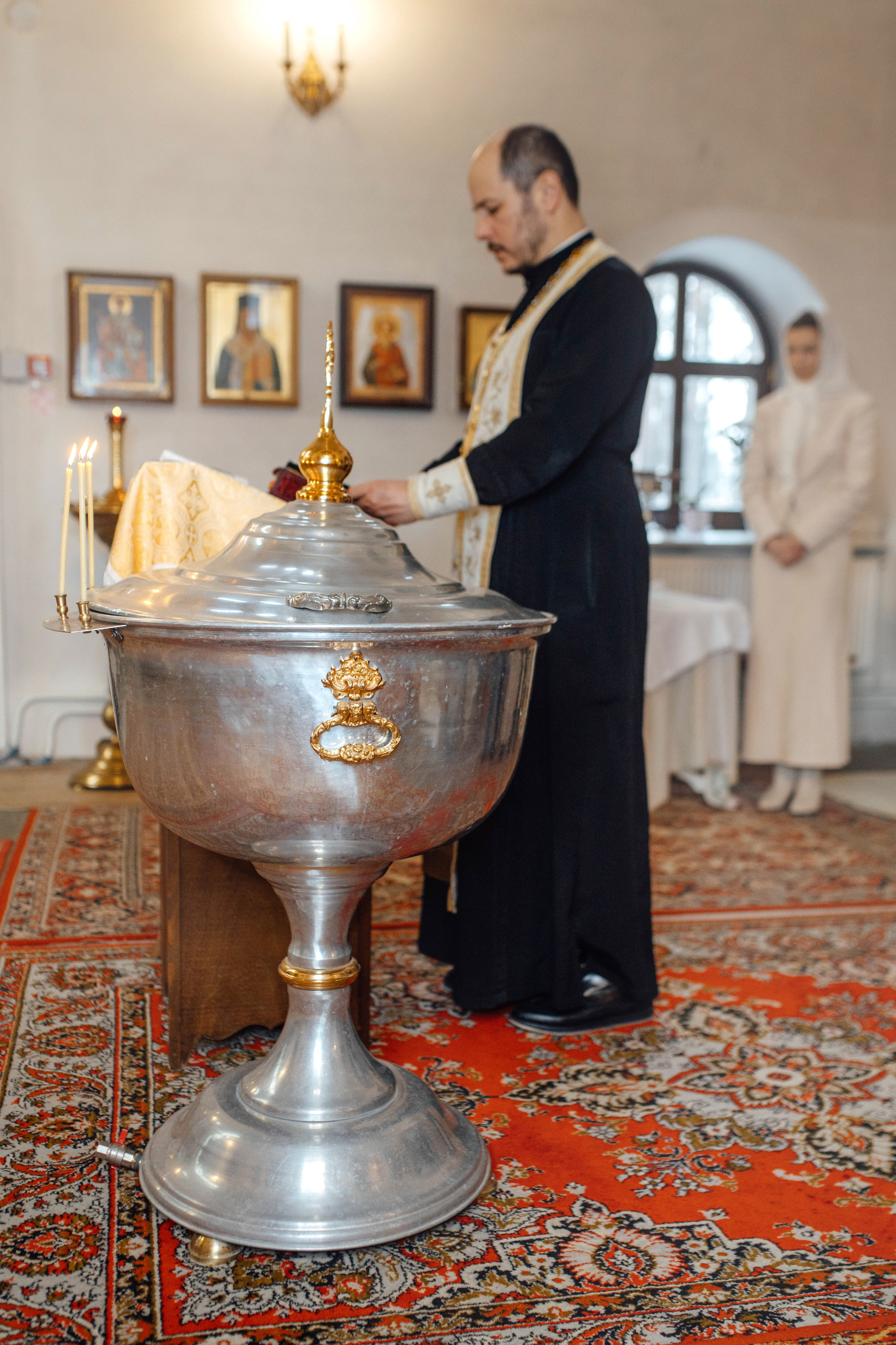 Таинство крещения Льва, храм Вознесения Господня, Ждановичи, февраль 2025