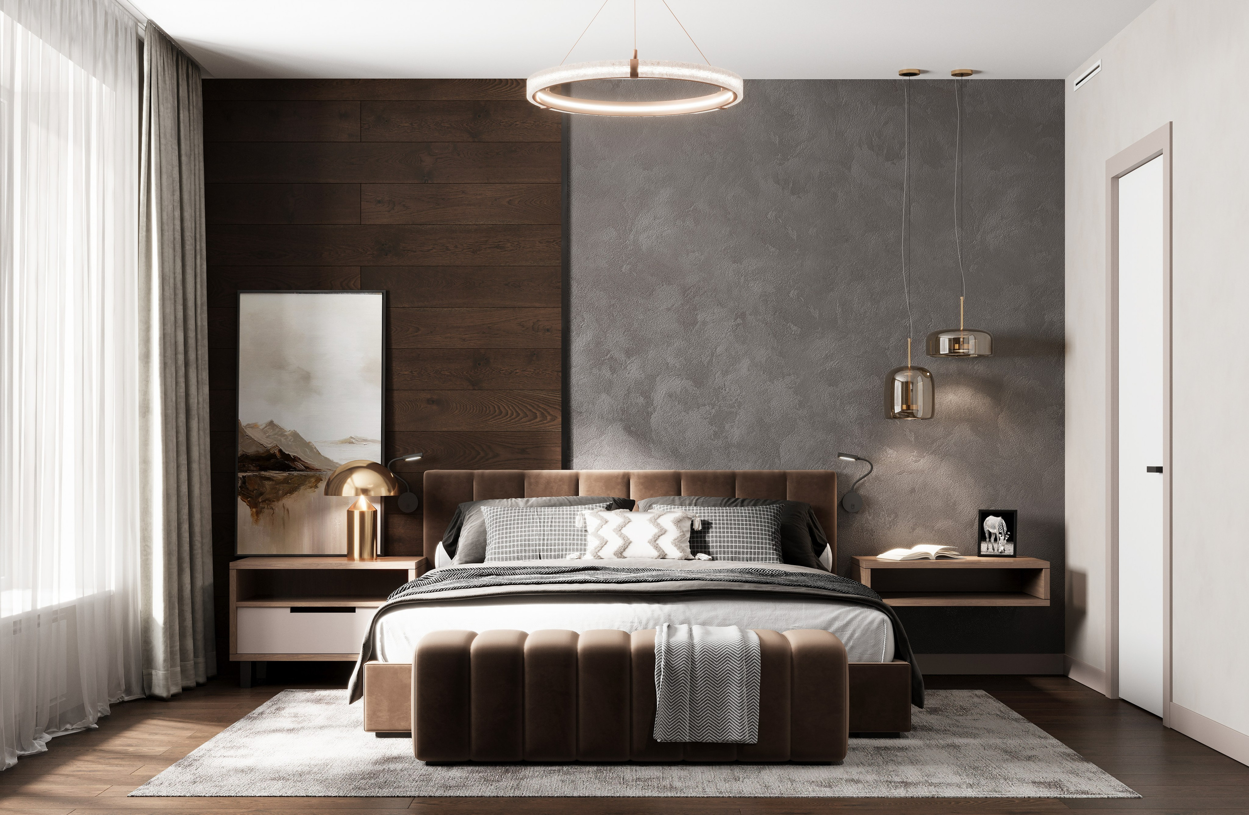 Кухня-гостиная и спальня 98 m². Заказать 3d визуализацию интерьеров — Дарья Веденёва