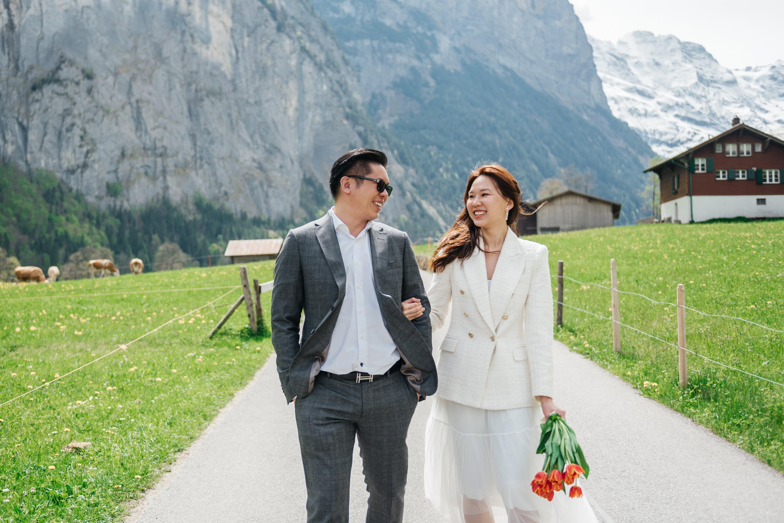 Hazel & Max (Lauterbrunnen, Suisse). Photographe en Suisse et en Europe Anna Alekseenko