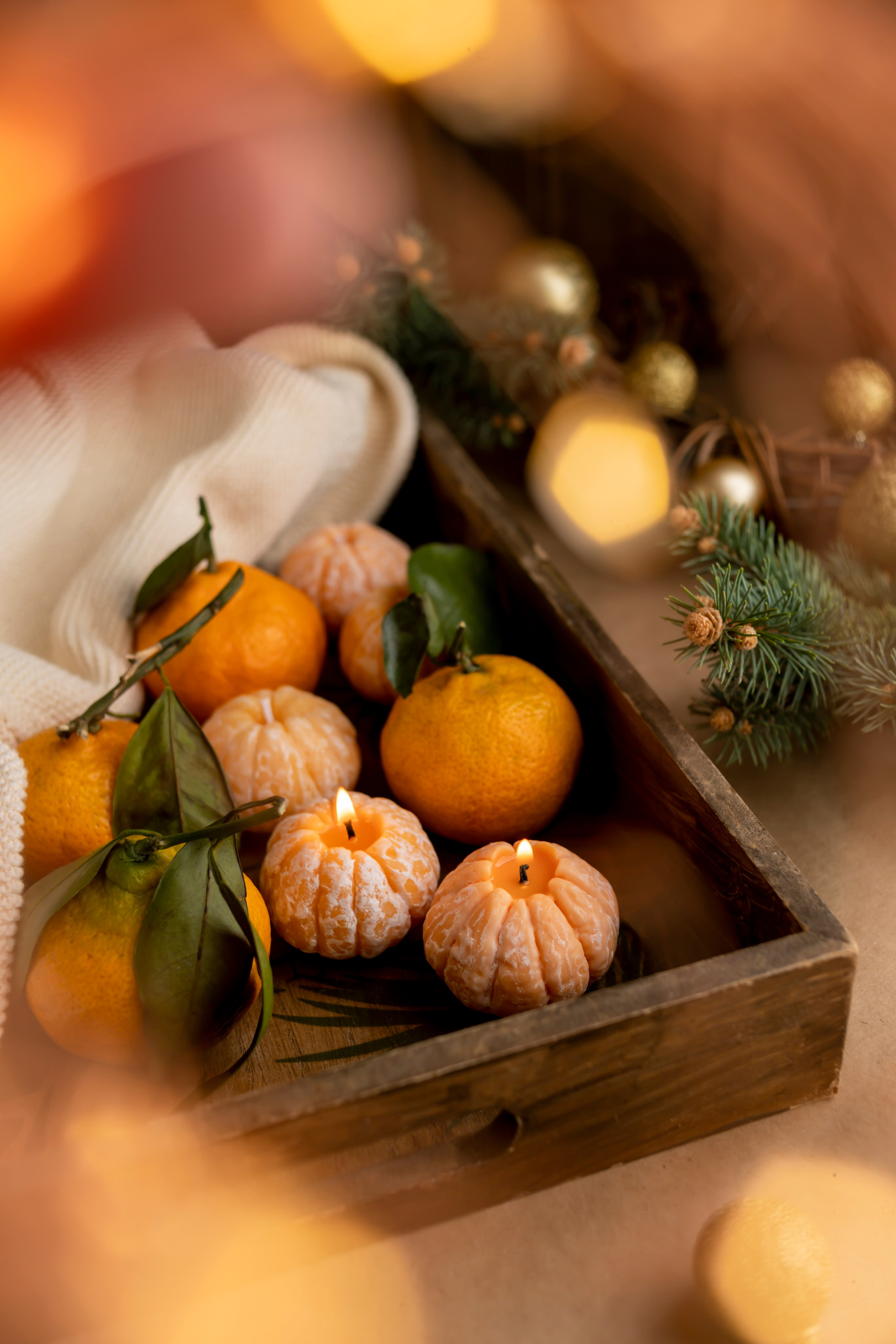 Свечи мандаринки. Предметный & фудфотограф Рязань