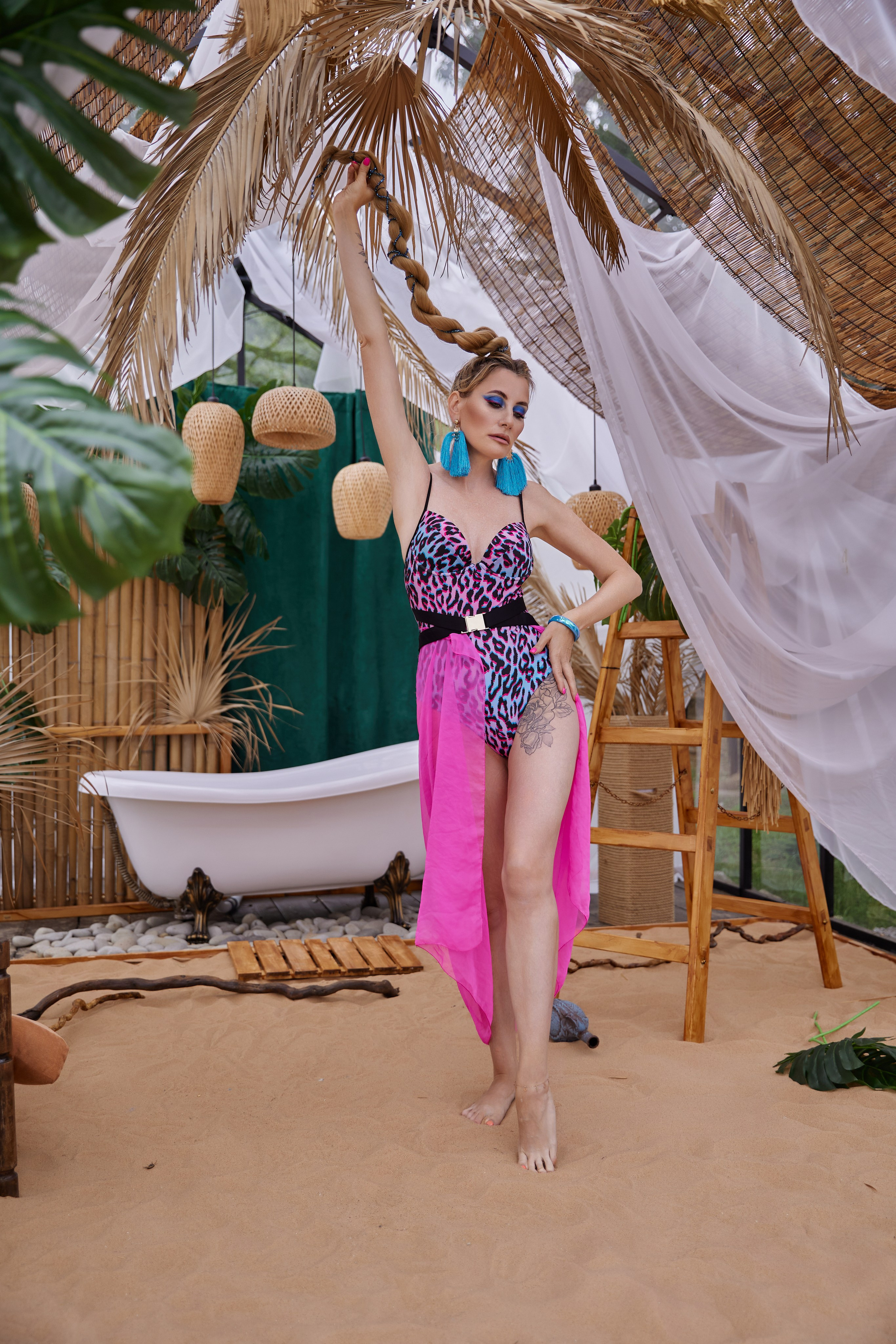 Марина с попугаями. Фотограф женского портрета, беременности и материнства Харькова Елена