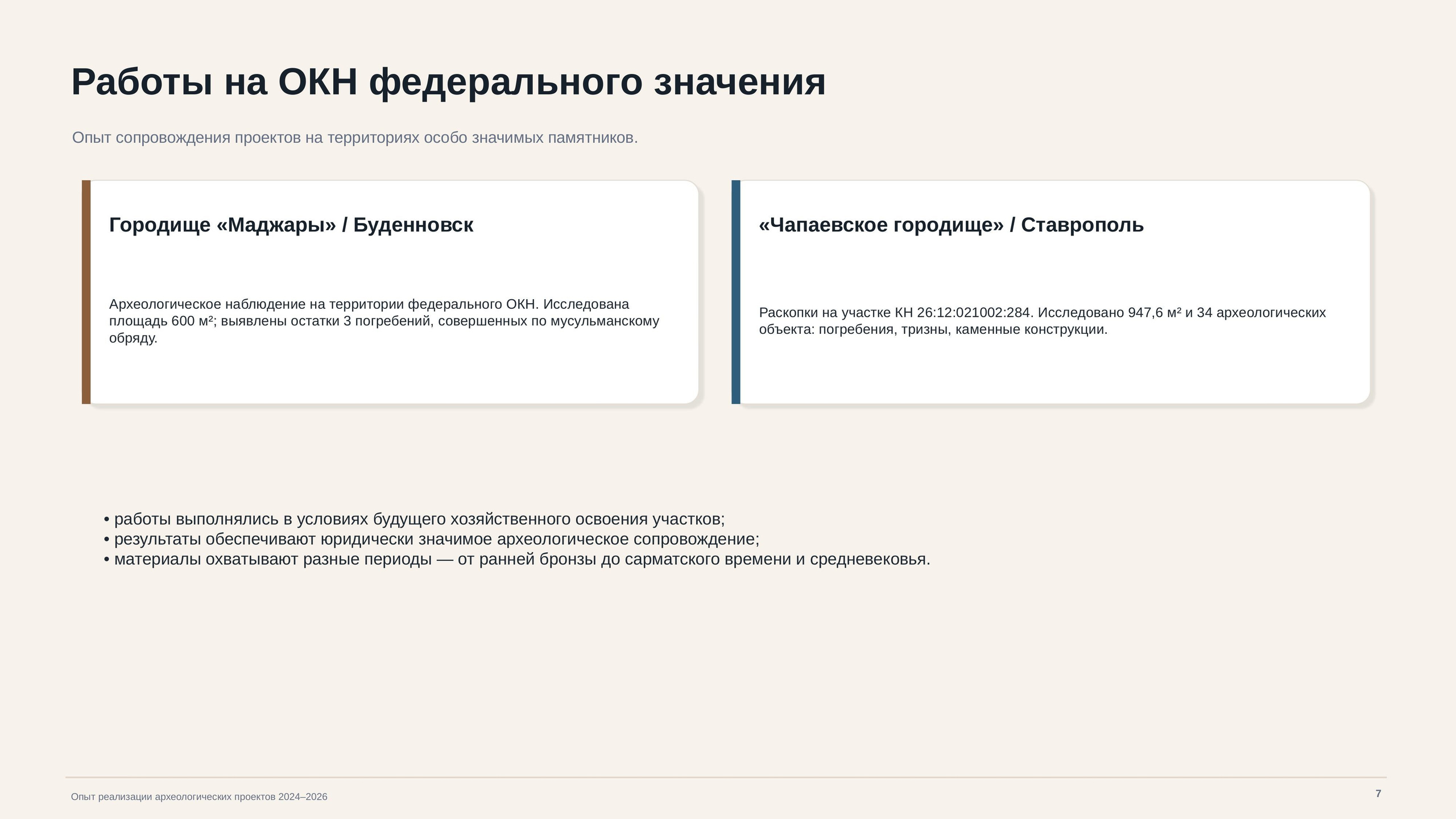 Опыт работ. Arheolog
