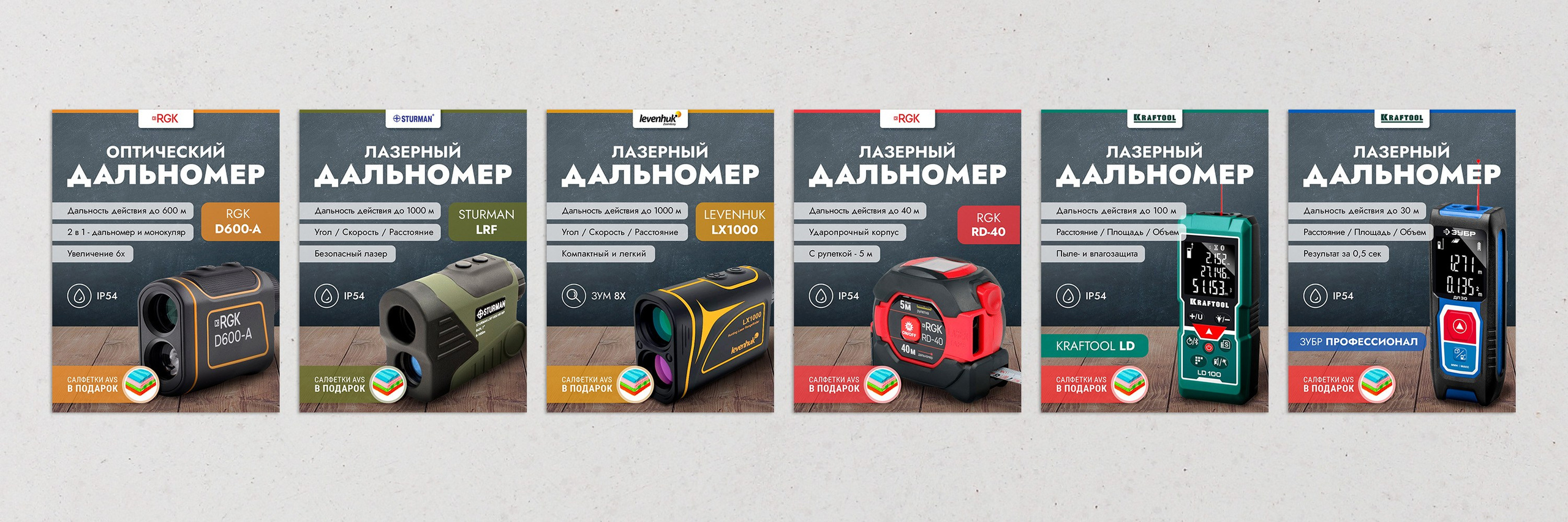 пример применения разработанной концепция дизайна карточки товара для других дальномеров