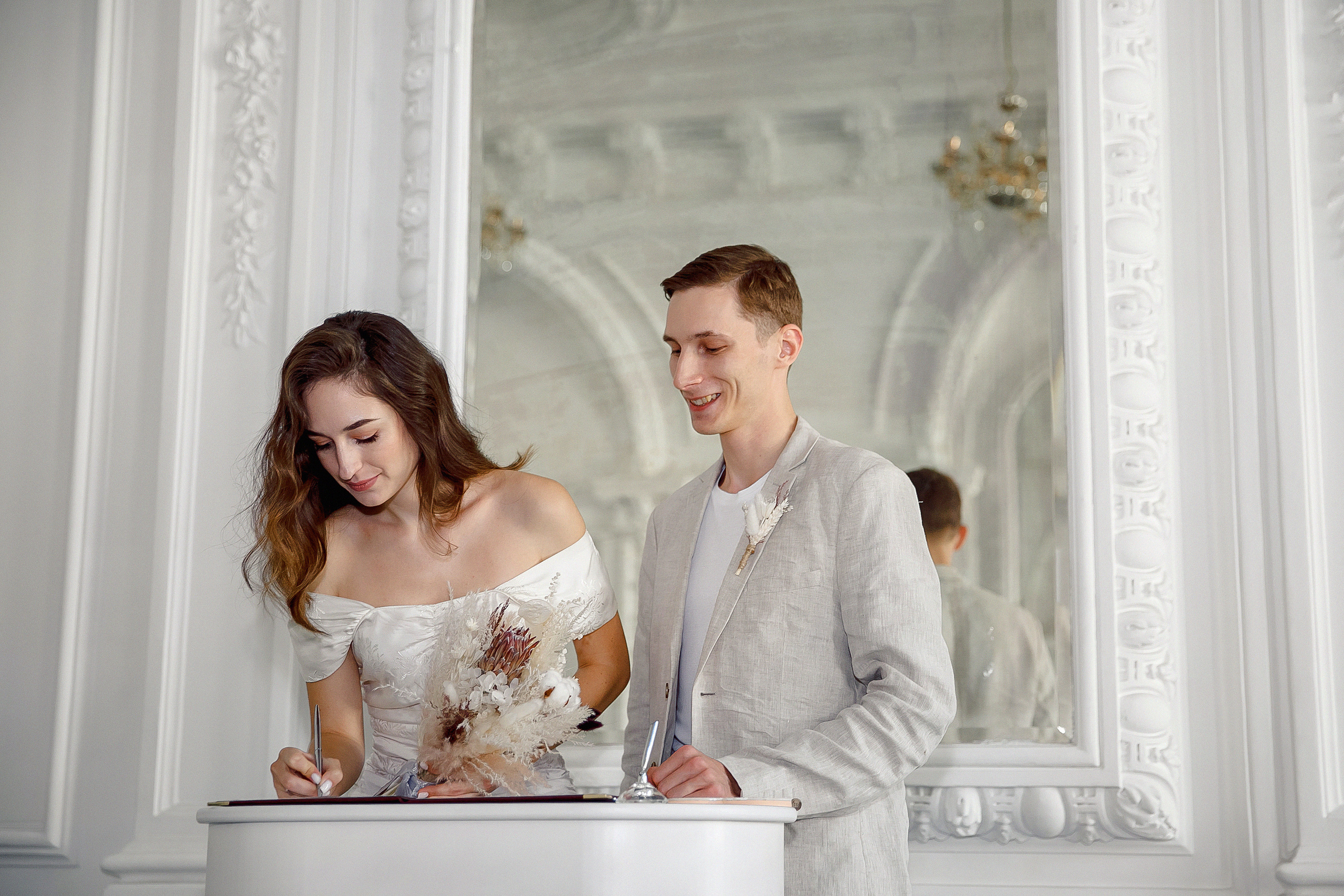 Торжественная регистрация Катерины и Виктора в усадьбе Спиридонова. Свадебный фотограф Москва