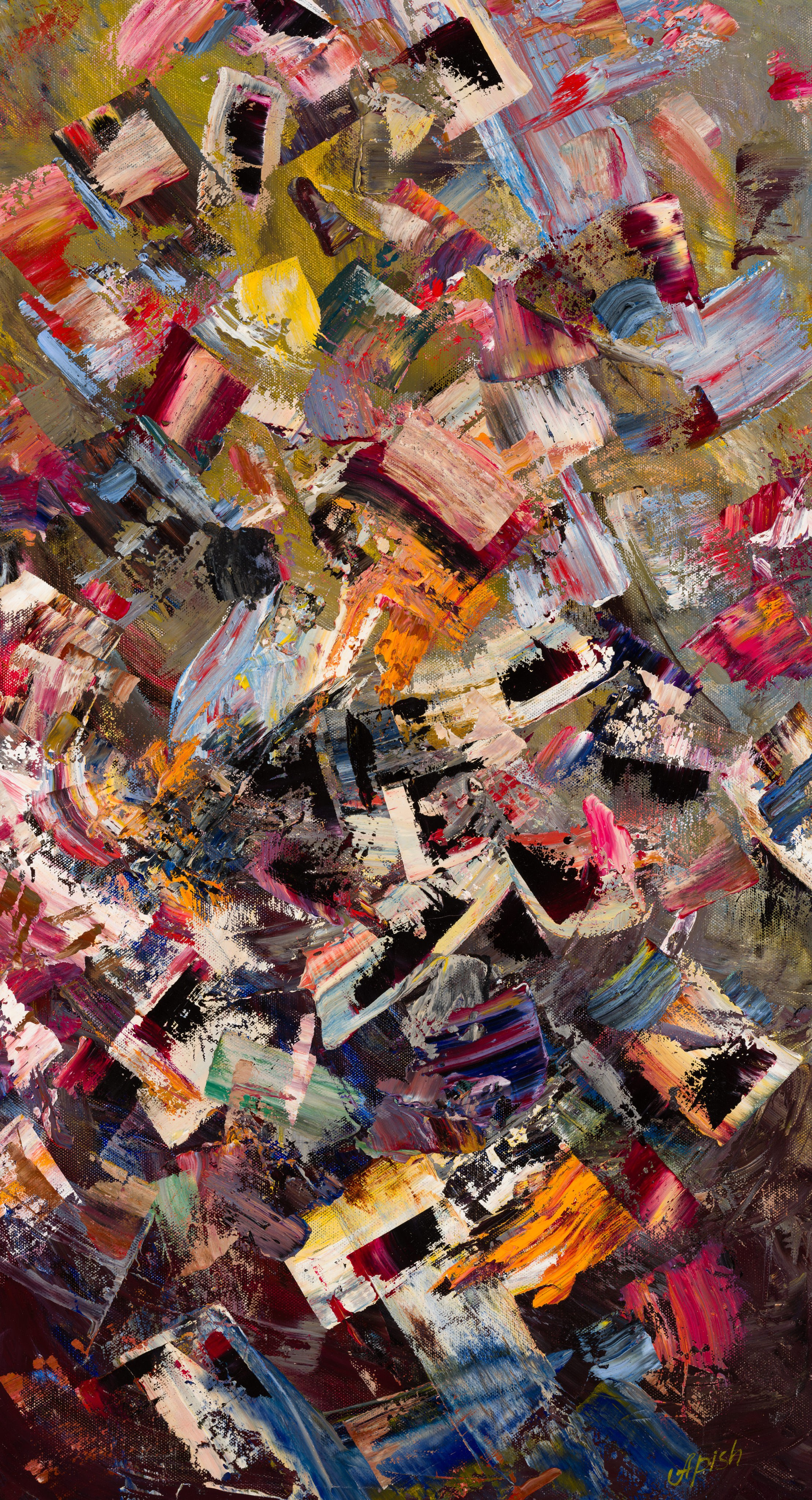 «Упорядоченный хаос» - художник Алексей Апиш (холст, масло, 85x46 см, 2023)