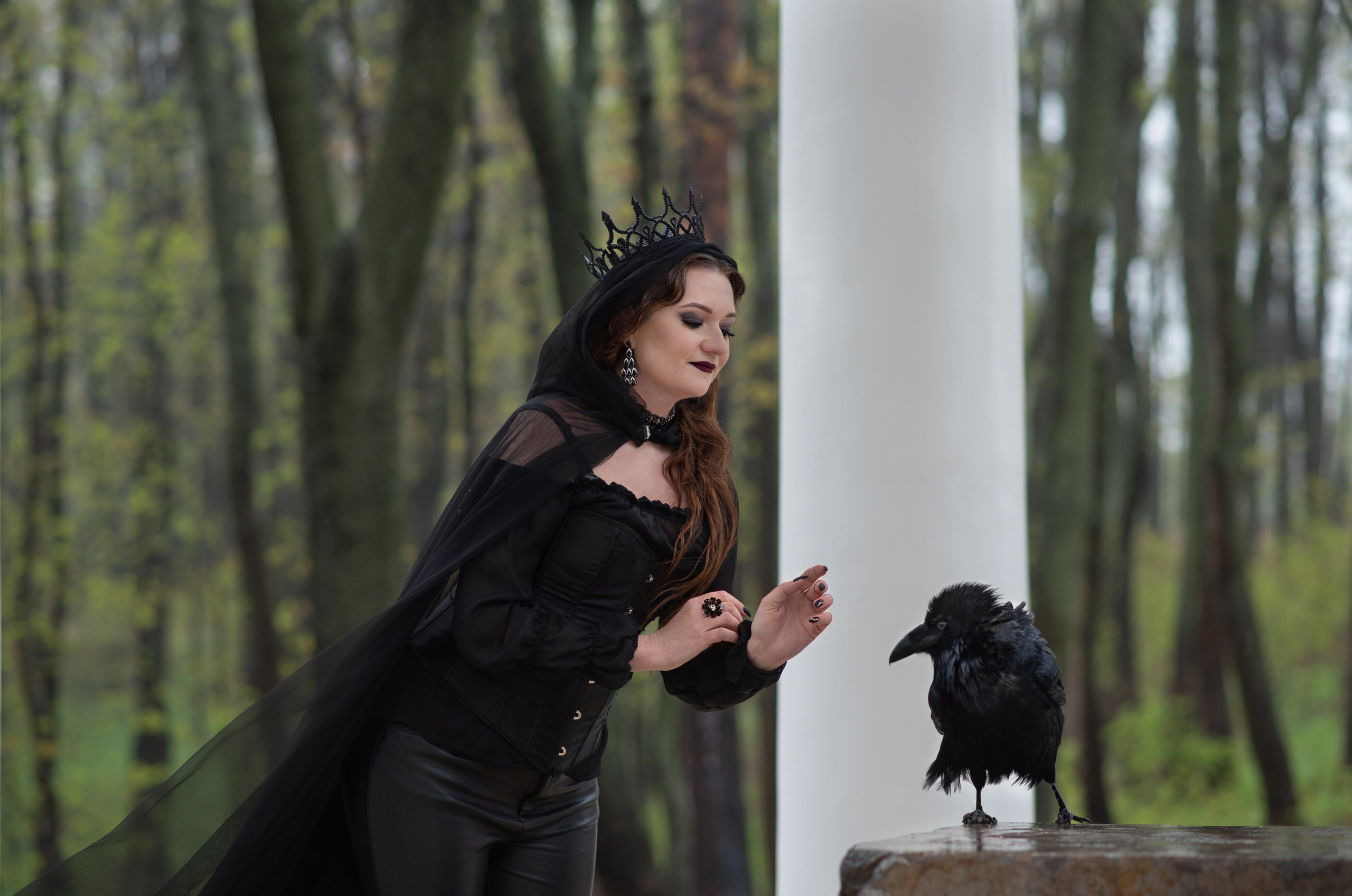 Черная Королева с вороном и конем. Анна Боровикова, фотограф Пушкино