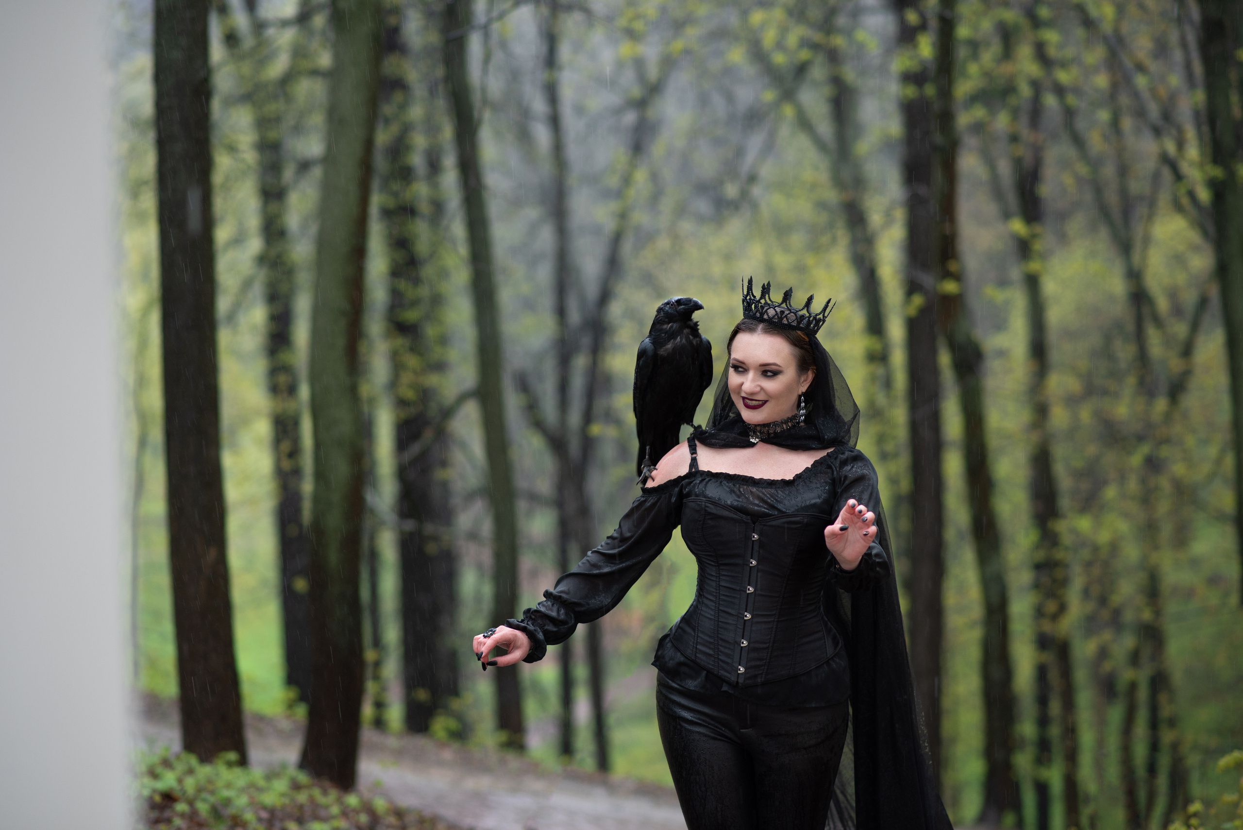 Черная Королева с вороном и конем. Анна Боровикова, фотограф Пушкино
