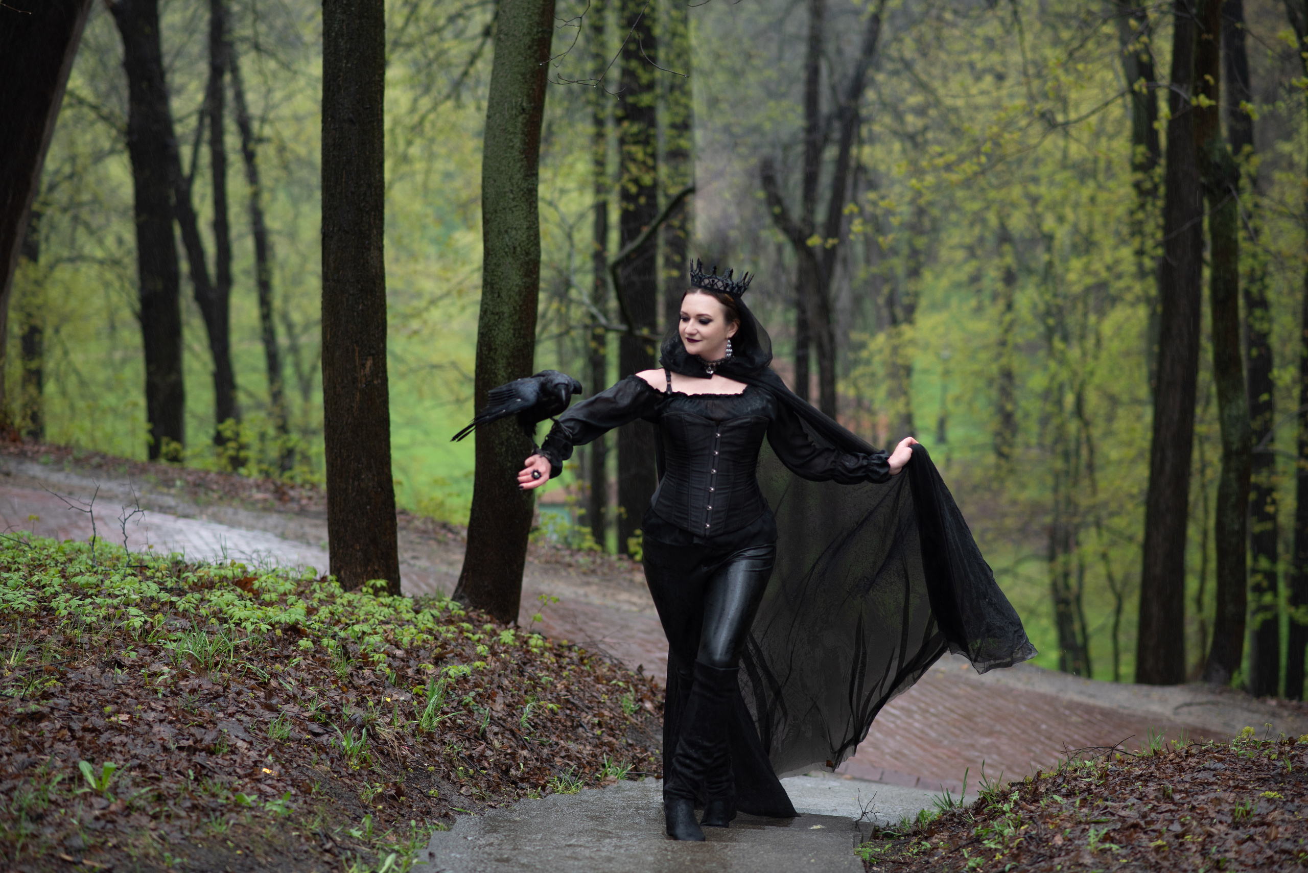 Черная Королева с вороном и конем. Анна Боровикова, фотограф Пушкино