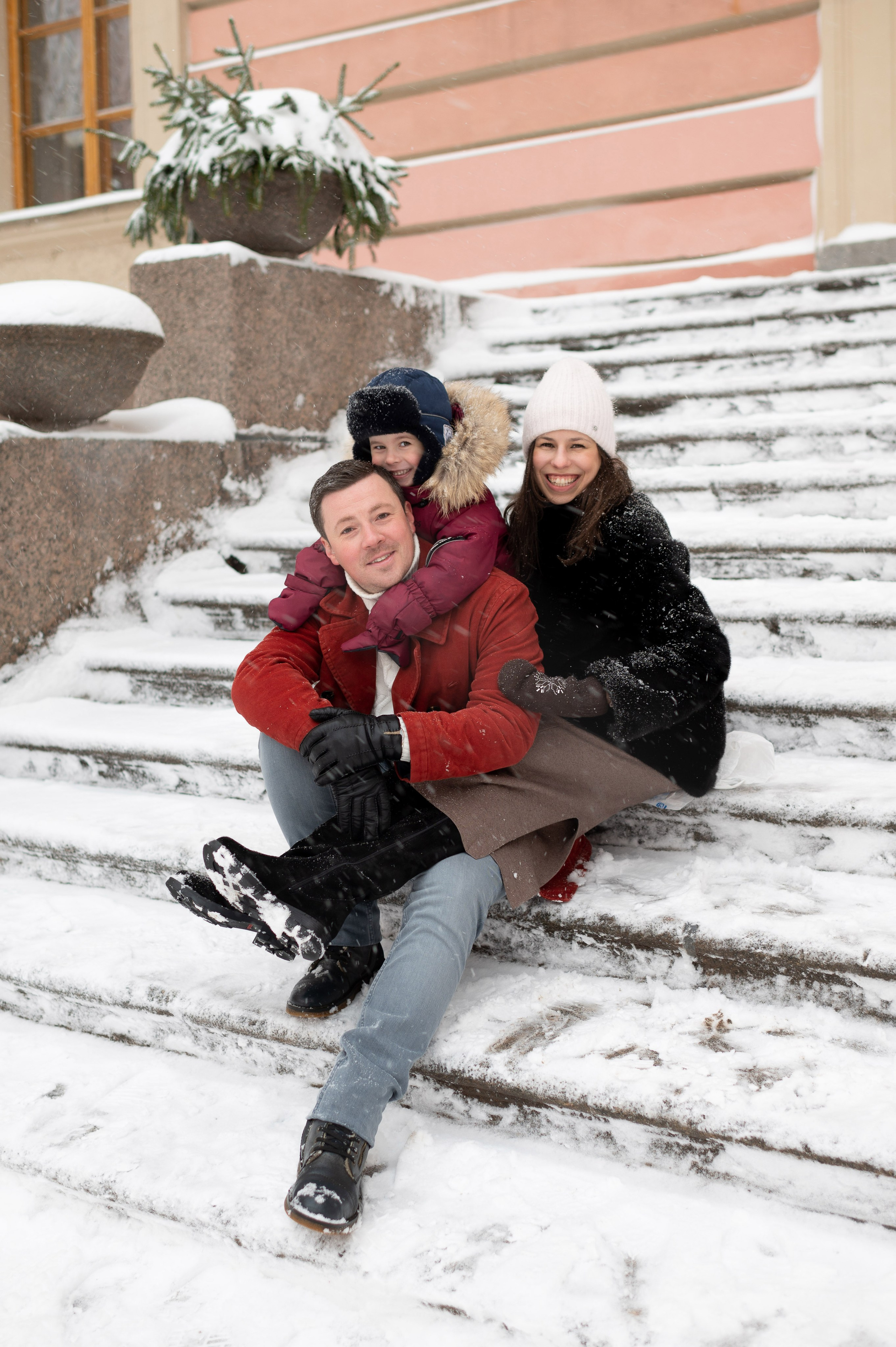 Зимняя прогулка Валерия, Андрей и Егор. Портретный, семейный и свадебный фотограф в Санкт-Петербурге и в Пушкине Ширяев Денис