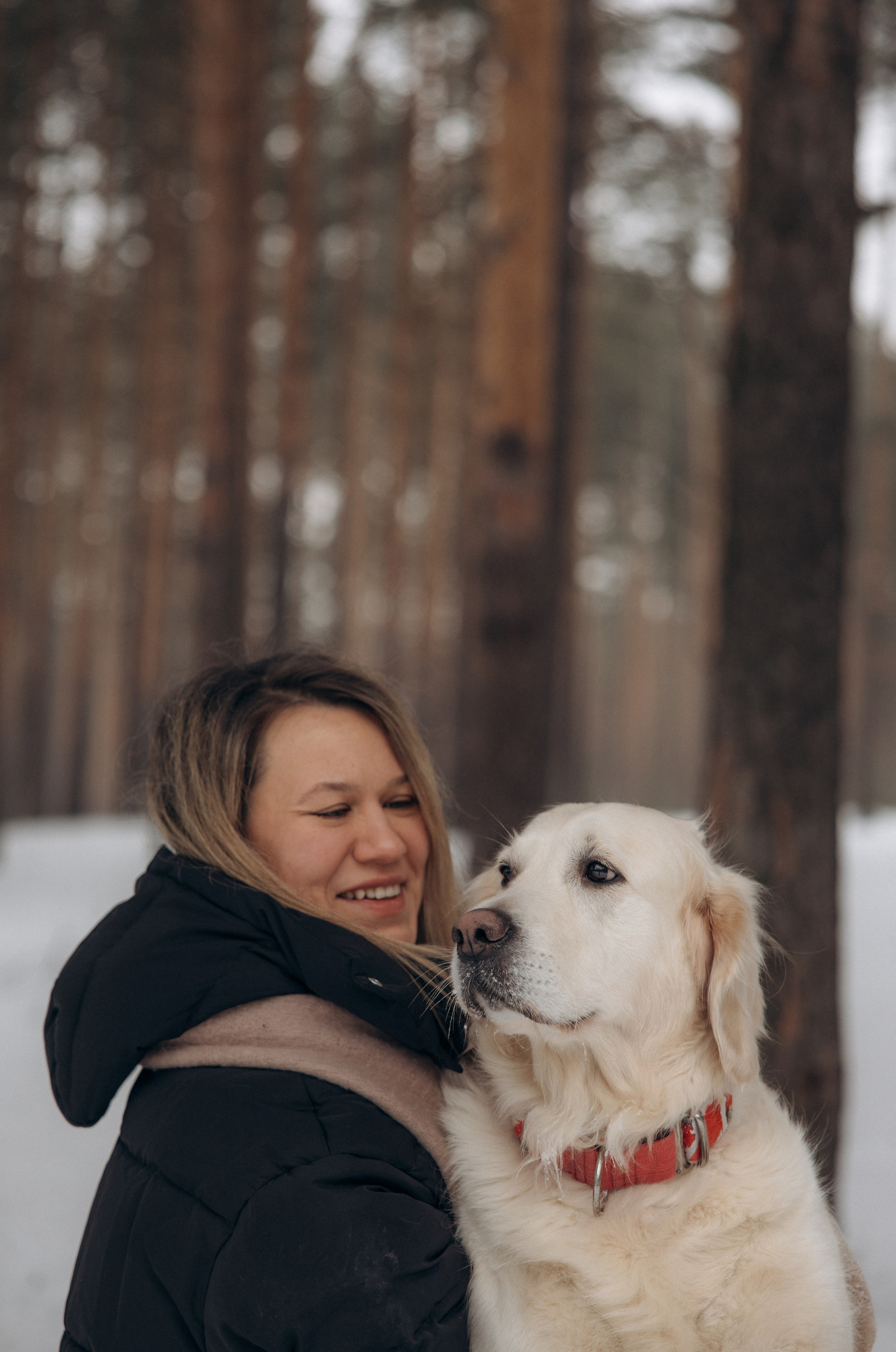 Зима. Лес. Татьяна и Делла. Фотограф анималист в Казани Алина Сулейманова. Фотограф животных